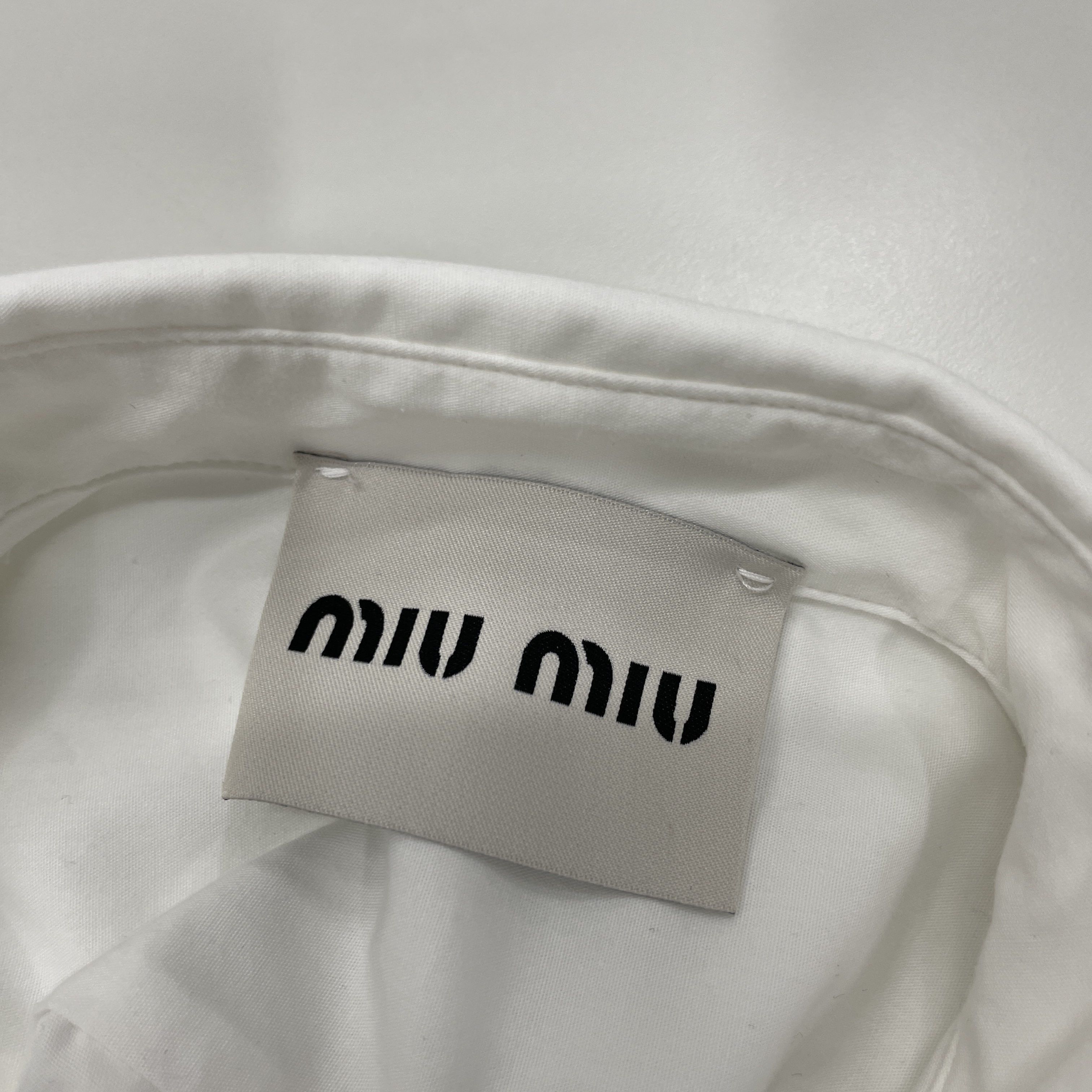 Miu Miu Miu Miu White Button Up Shirt Size 38 Size XS / US 0-2 / IT 36-38 - 3 Thumbnail