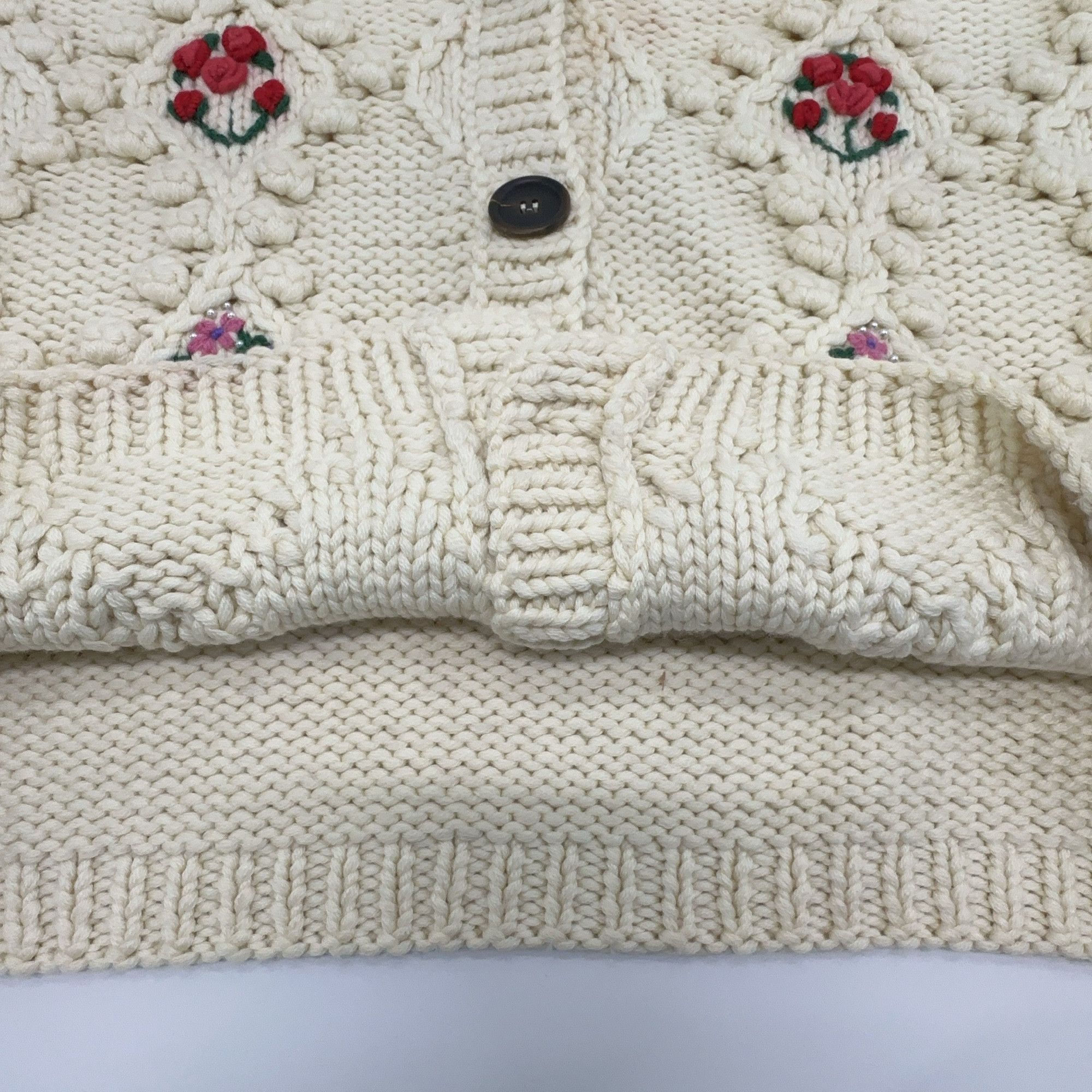 Miu Miu Miu Miu Floral Embroidered Cable Knit Cardigan Size 40 Size S / US 4 / IT 40 - 8 Thumbnail