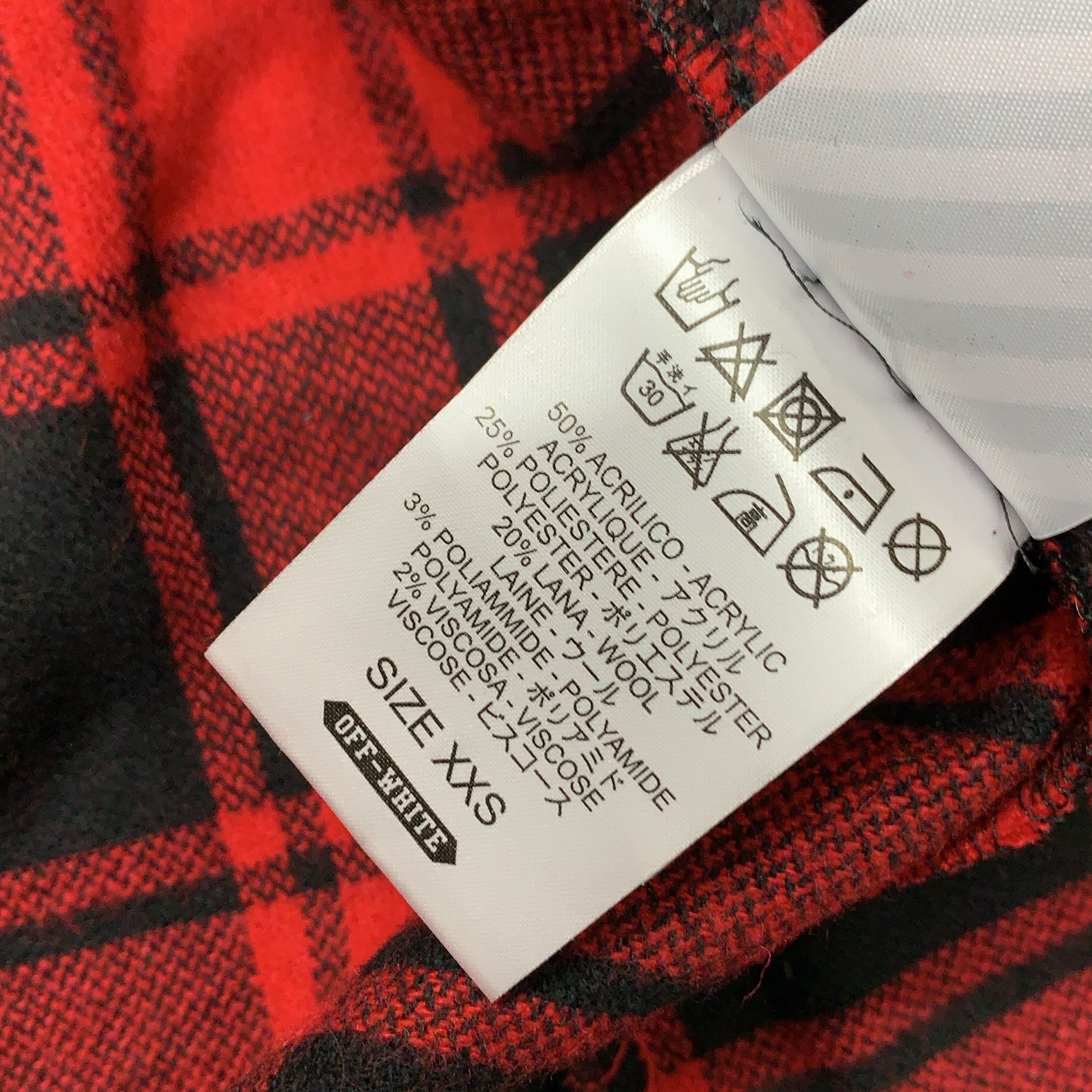 Off-White OFF-WHITE Red Plaid Flannel Shirt Size XXS Size US XXS / EU 40 - 4 Thumbnail