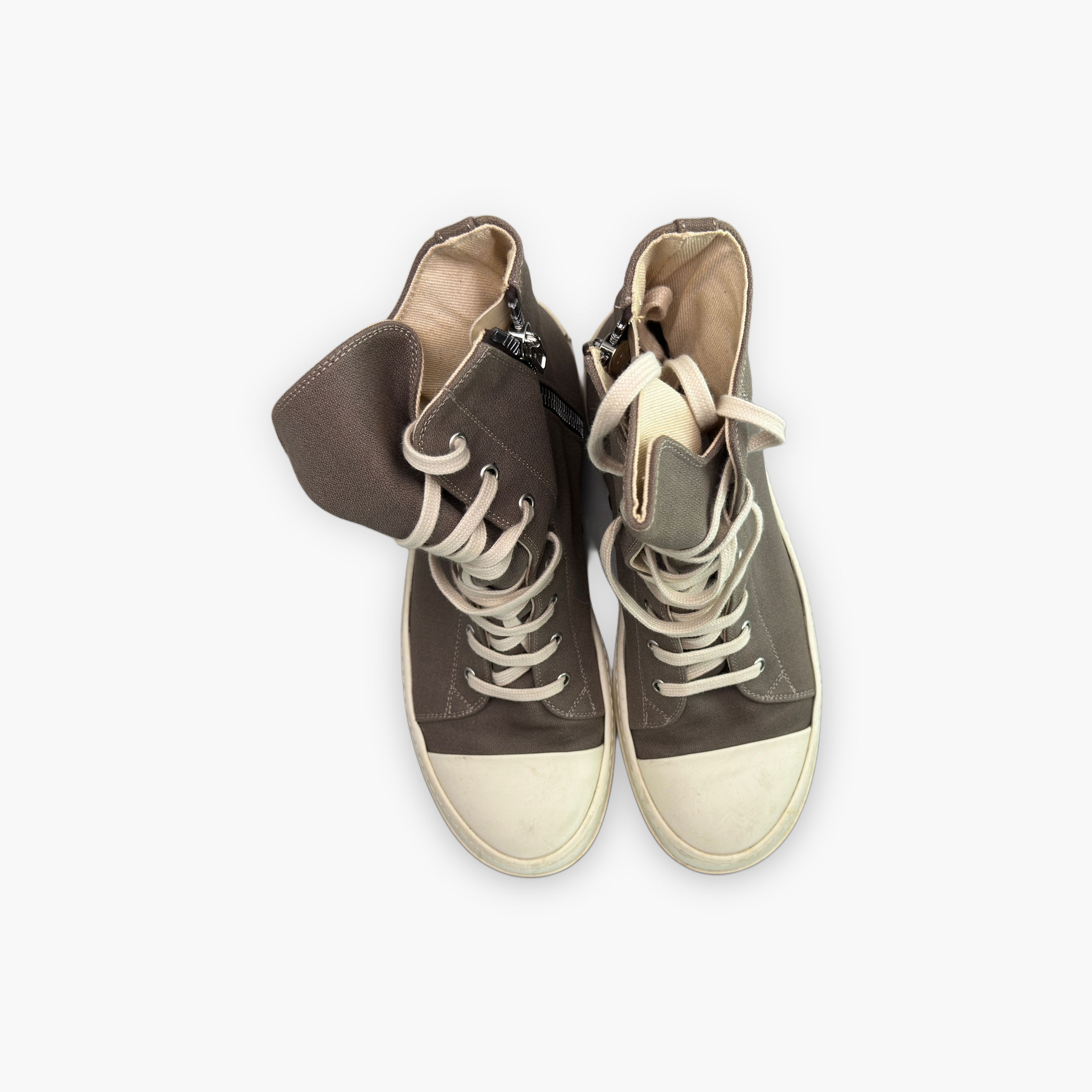 Rick Owens Drkshdw Rick Owens DRKSHDW Gray Zip Hi-Top Sneakers US 10 Size US 10 / EU 43 - 9 Thumbnail