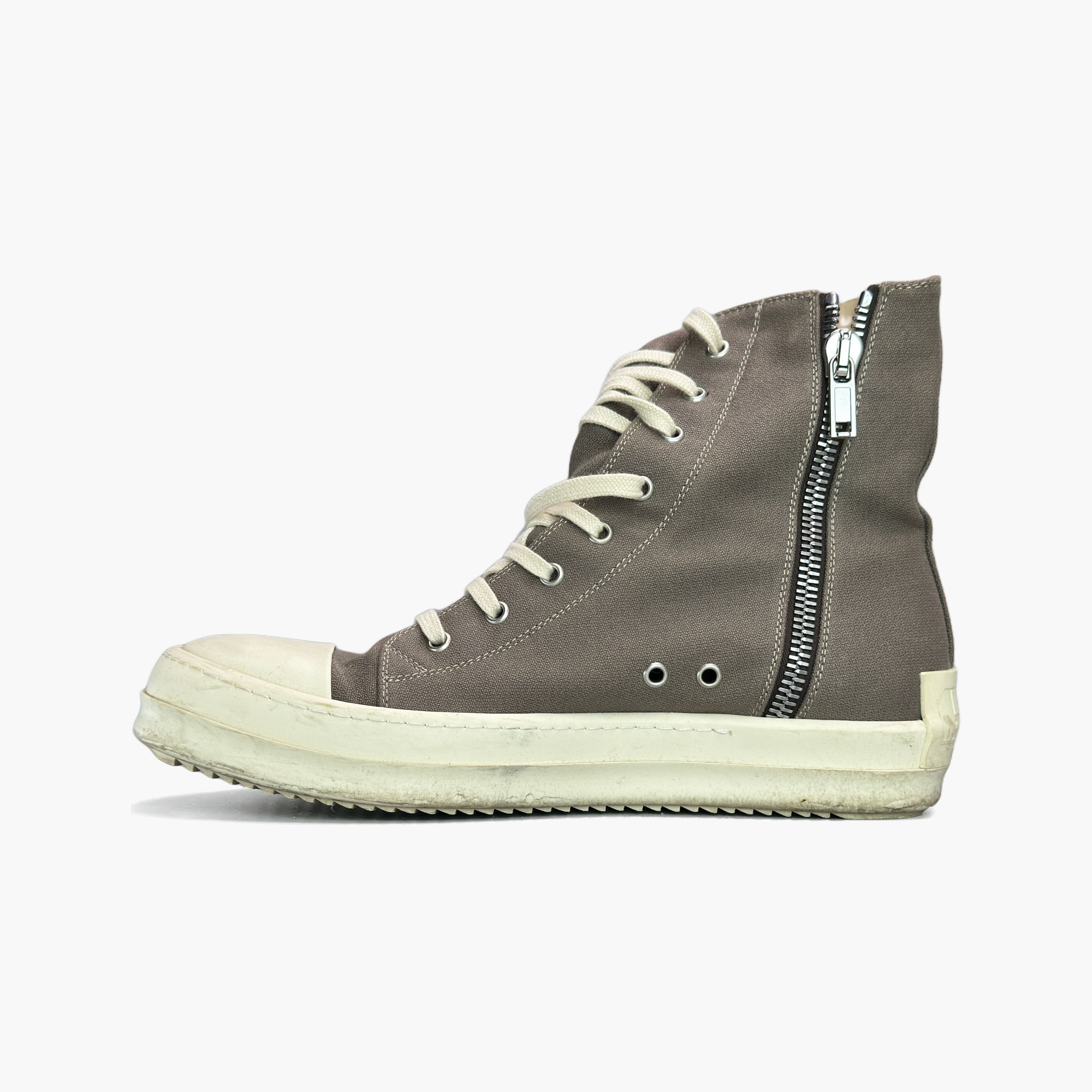 Rick Owens Drkshdw Rick Owens DRKSHDW Gray Zip Hi-Top Sneakers US 10 Size US 10 / EU 43 - 3 Thumbnail