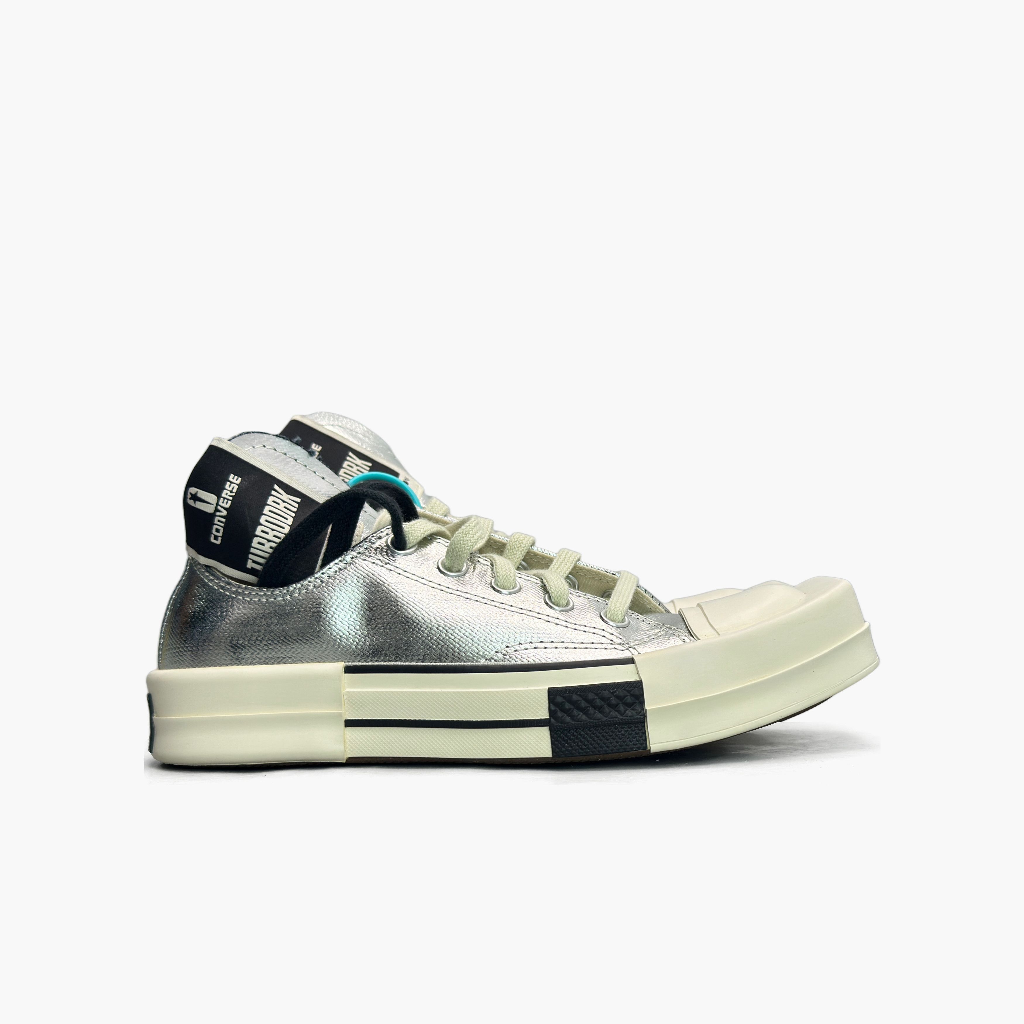 Converse Rick Owens DRKSHDW x Converse Turbodrk Low Silver US 6 Size US 6.5 / IT 36.5 - 4 Thumbnail