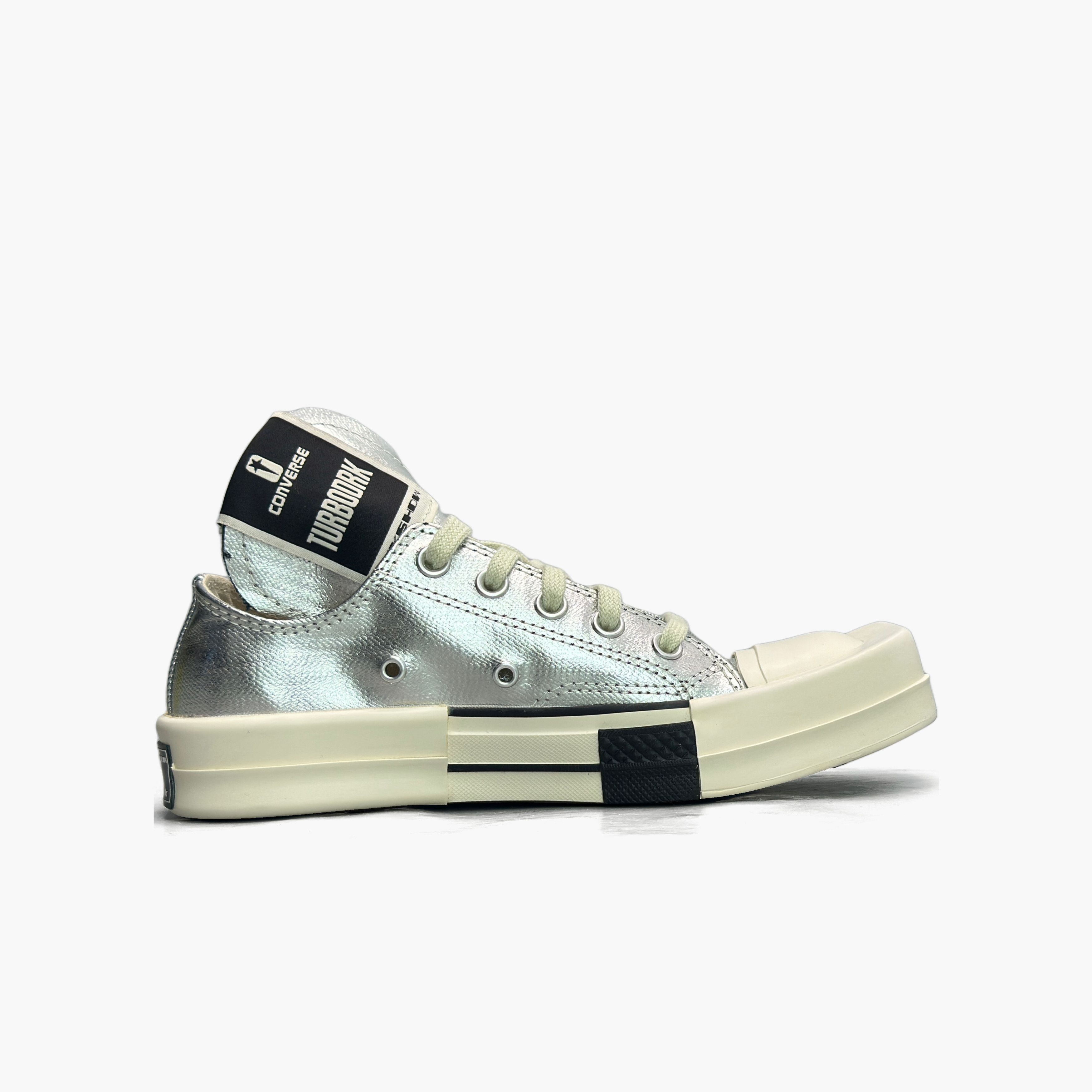 Converse Rick Owens DRKSHDW x Converse Turbodrk Low Silver US 6 Size US 6.5 / IT 36.5 - 2 Thumbnail