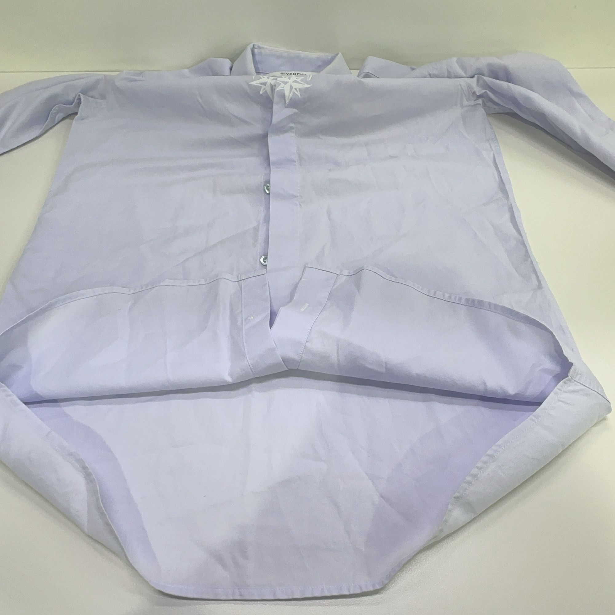 Givenchy Givenchy Graphic Embroidery Button Up Shirt Blue Size M Size US XXS / EU 40 - 9 Thumbnail