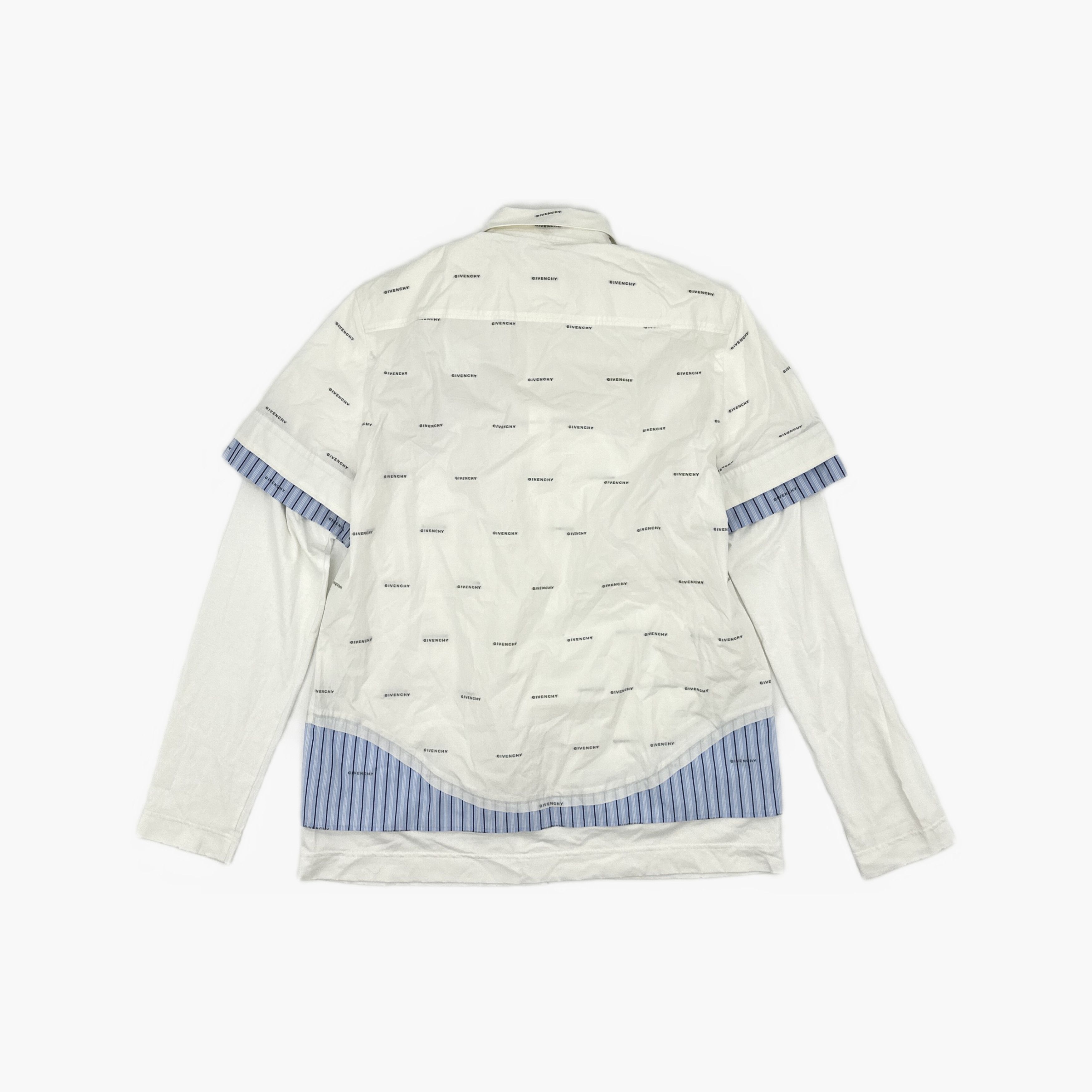 Givenchy Givenchy All-Over Logo Print Button Up Shirt Size 39 Size US M / EU 48-50 / 2 - 2 Thumbnail