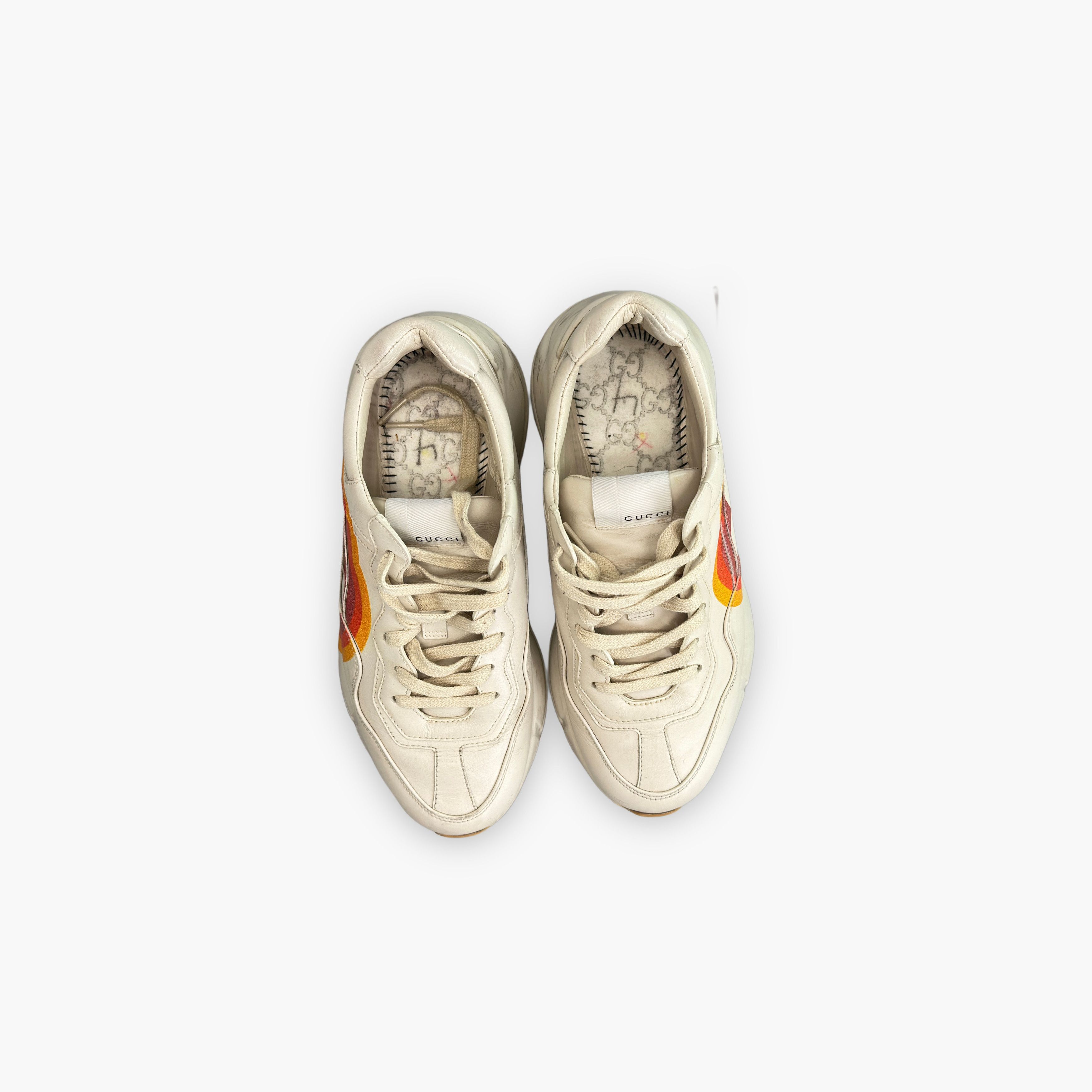 Gucci Gucci Heart Print Rhyton Sneakers Size 37.5 Size US 7.5 / IT 37.5 - 9 Thumbnail
