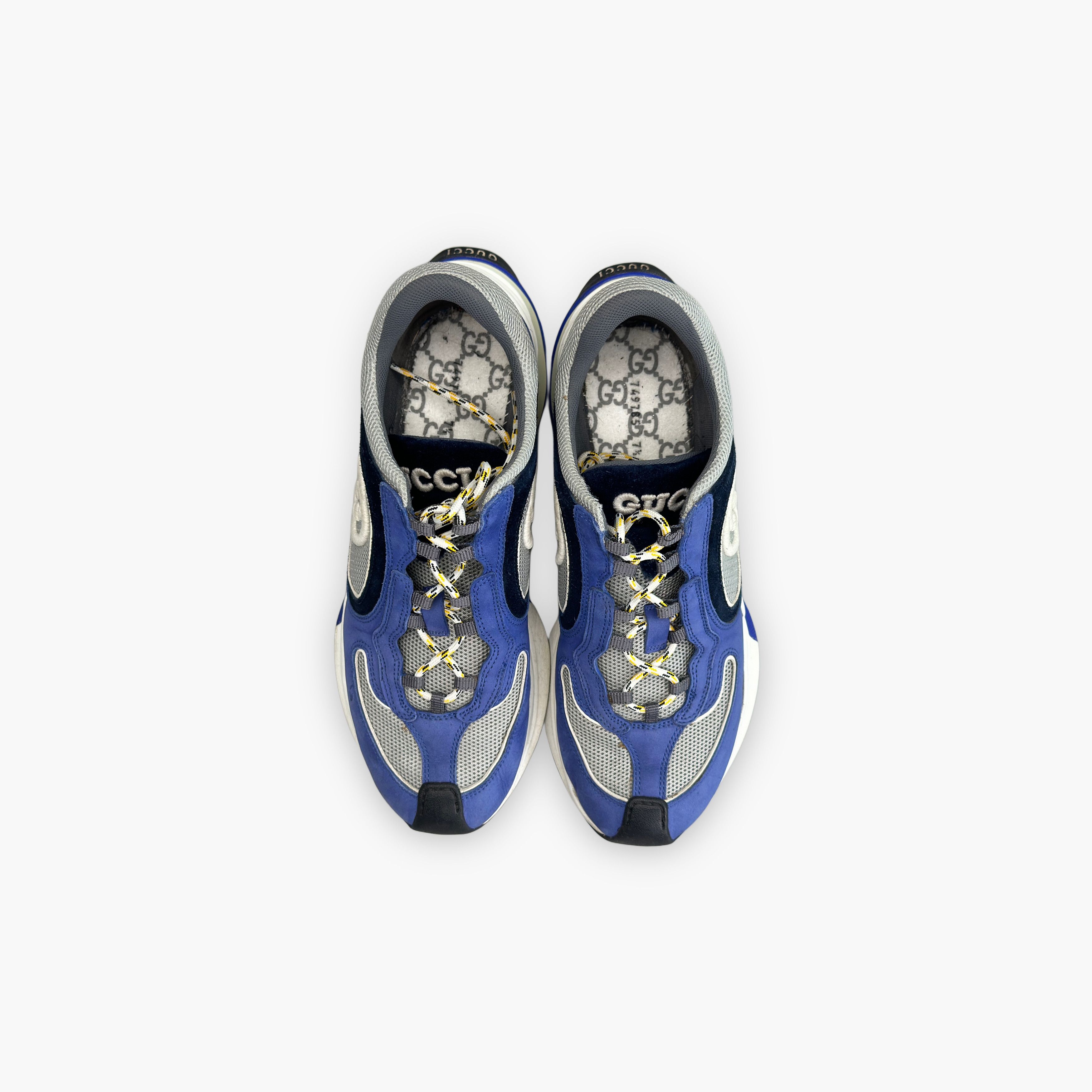Gucci Gucci Blue Leather Mesh Low-Top Sneakers Size 8.5 Size US 8.5 / EU 41-42 - 9 Thumbnail