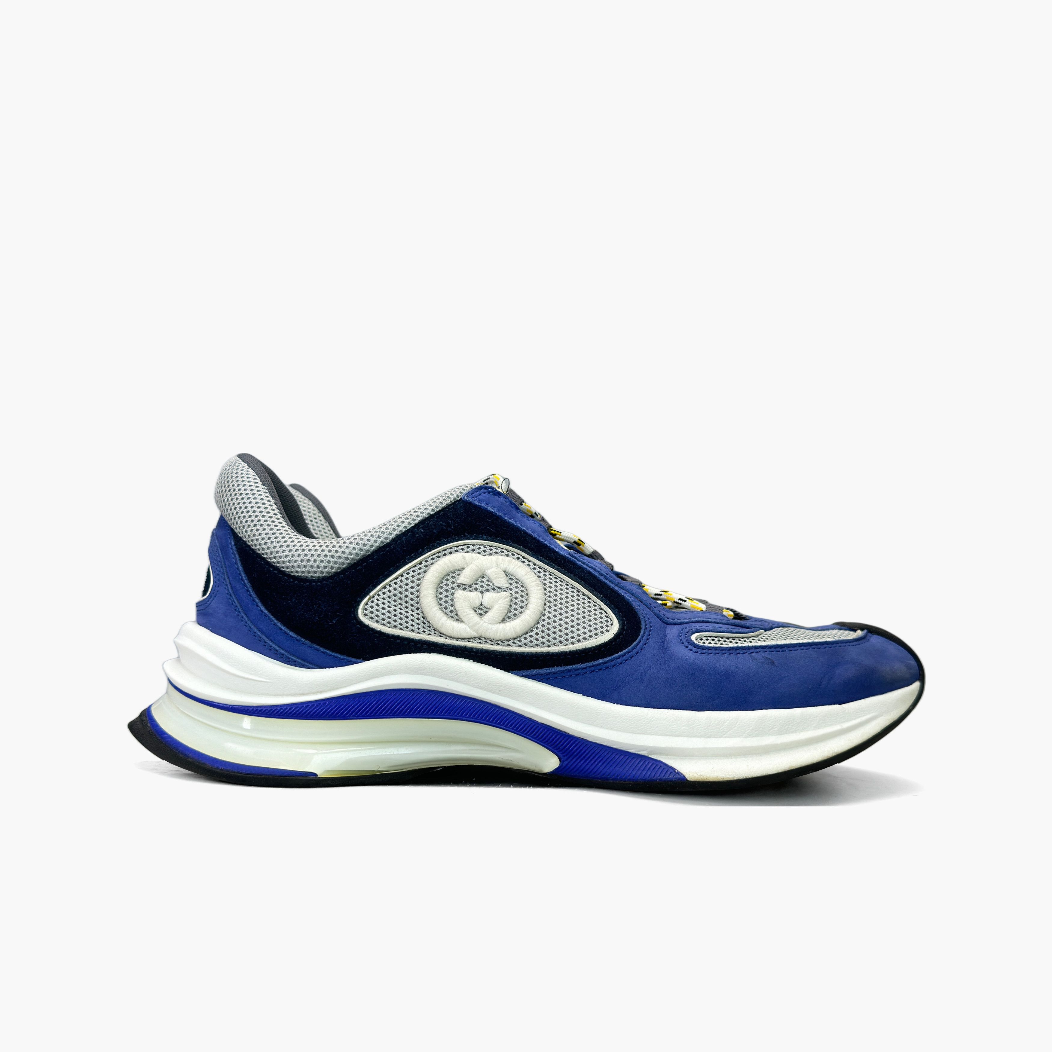 Gucci Gucci Blue Leather Mesh Low-Top Sneakers Size 8.5 Size US 8.5 / EU 41-42 - 4 Thumbnail