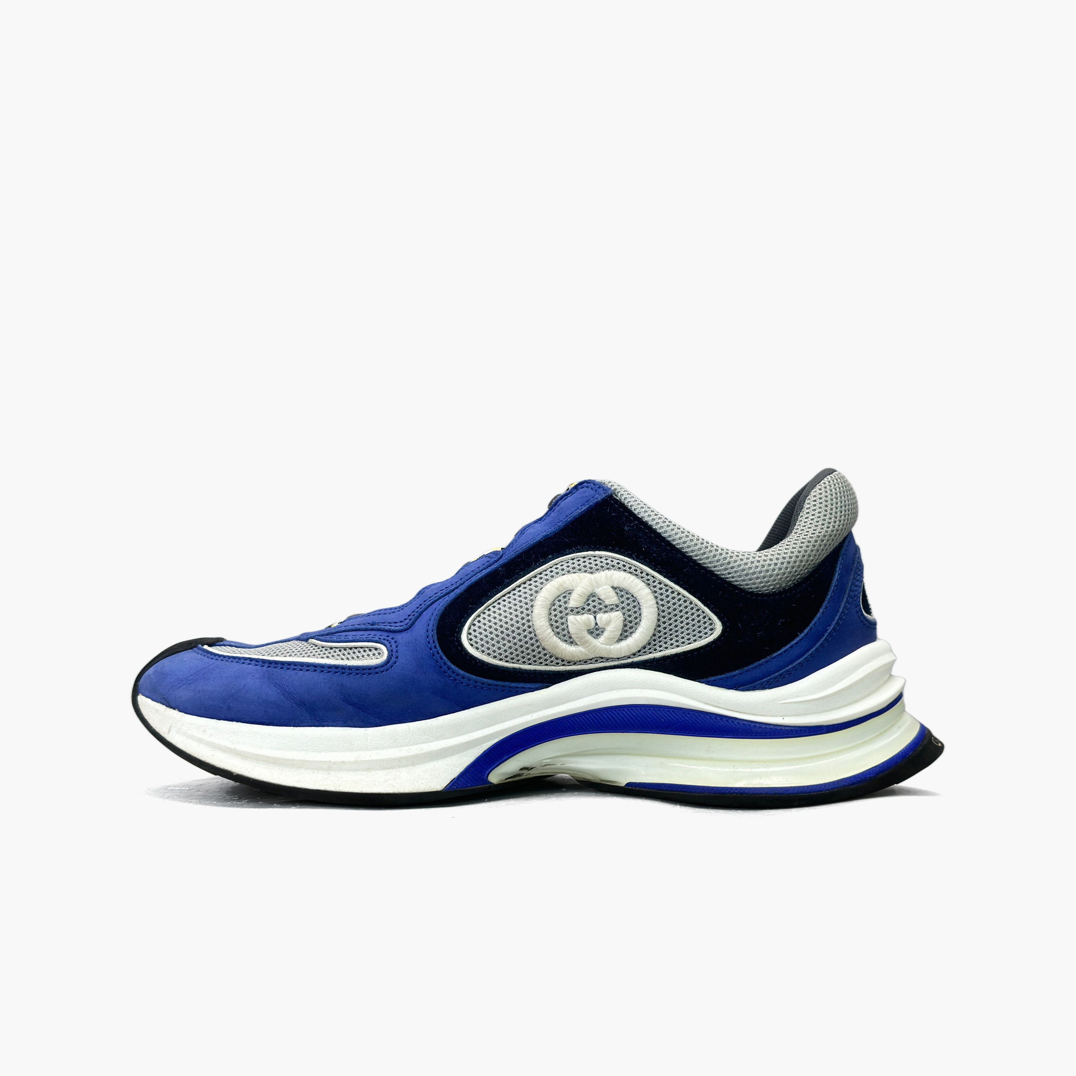 Gucci Gucci Blue Leather Mesh Low-Top Sneakers Size 8.5 Size US 8.5 / EU 41-42 - 3 Thumbnail
