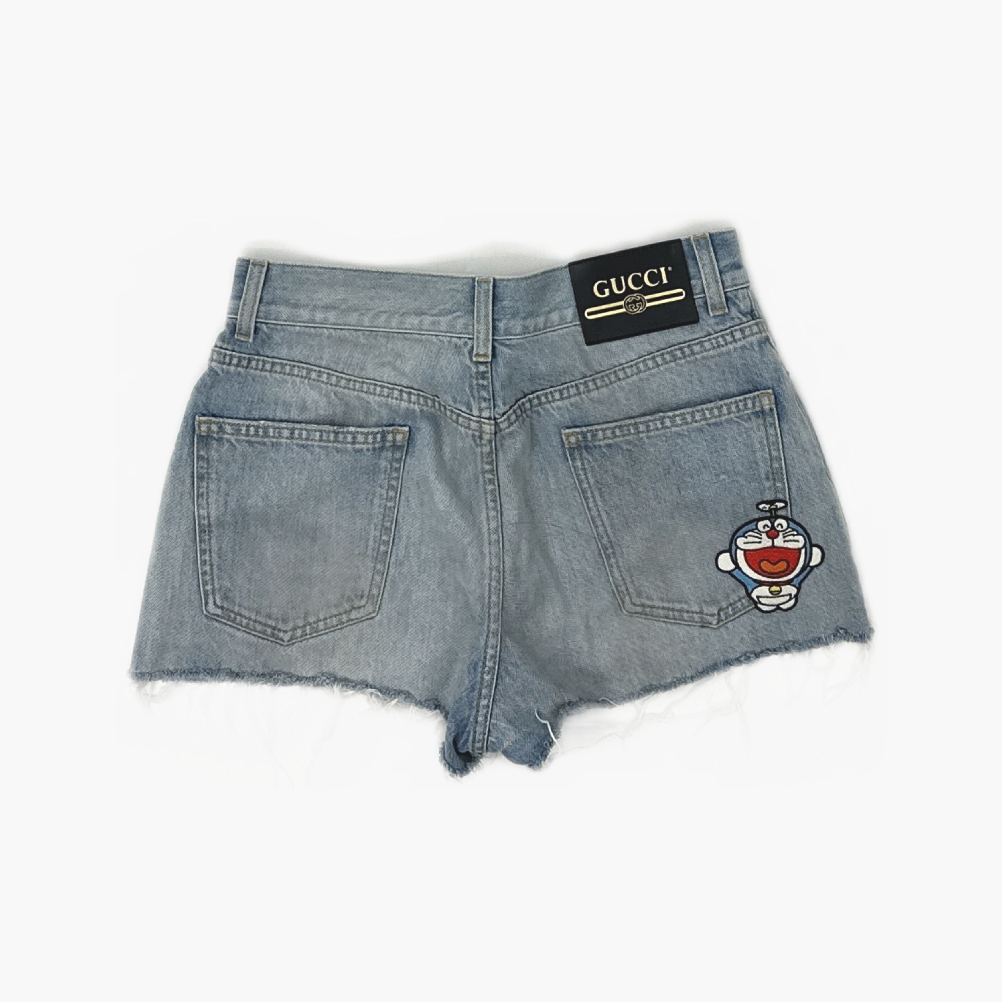Gucci Gucci x Doraemon Embroidered Denim Shorts Size 26 Size 26" / US 2 / IT 38 - 2 Thumbnail