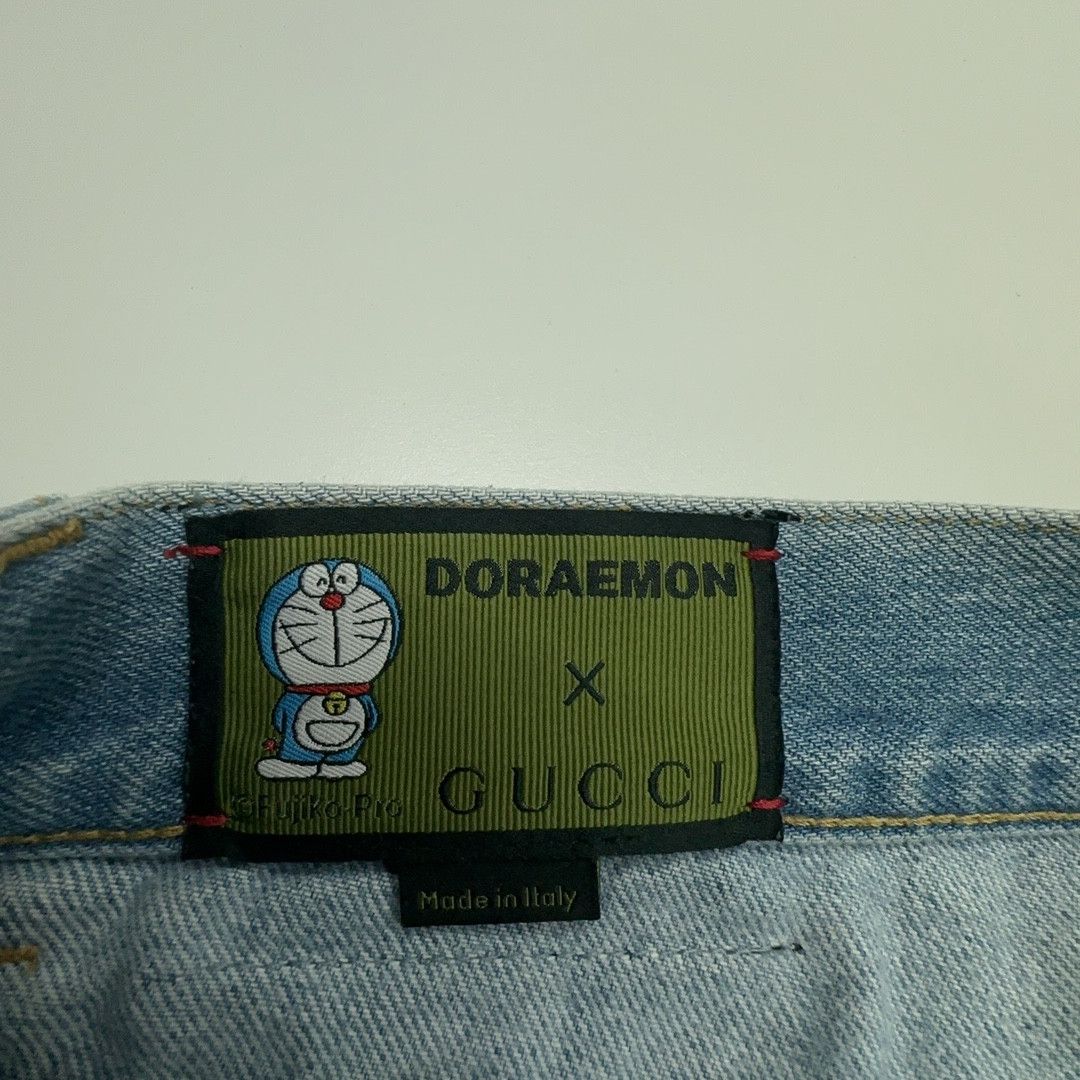 Gucci Gucci x Doraemon Embroidered Denim Shorts Size 26 Size 26" / US 2 / IT 38 - 3 Thumbnail