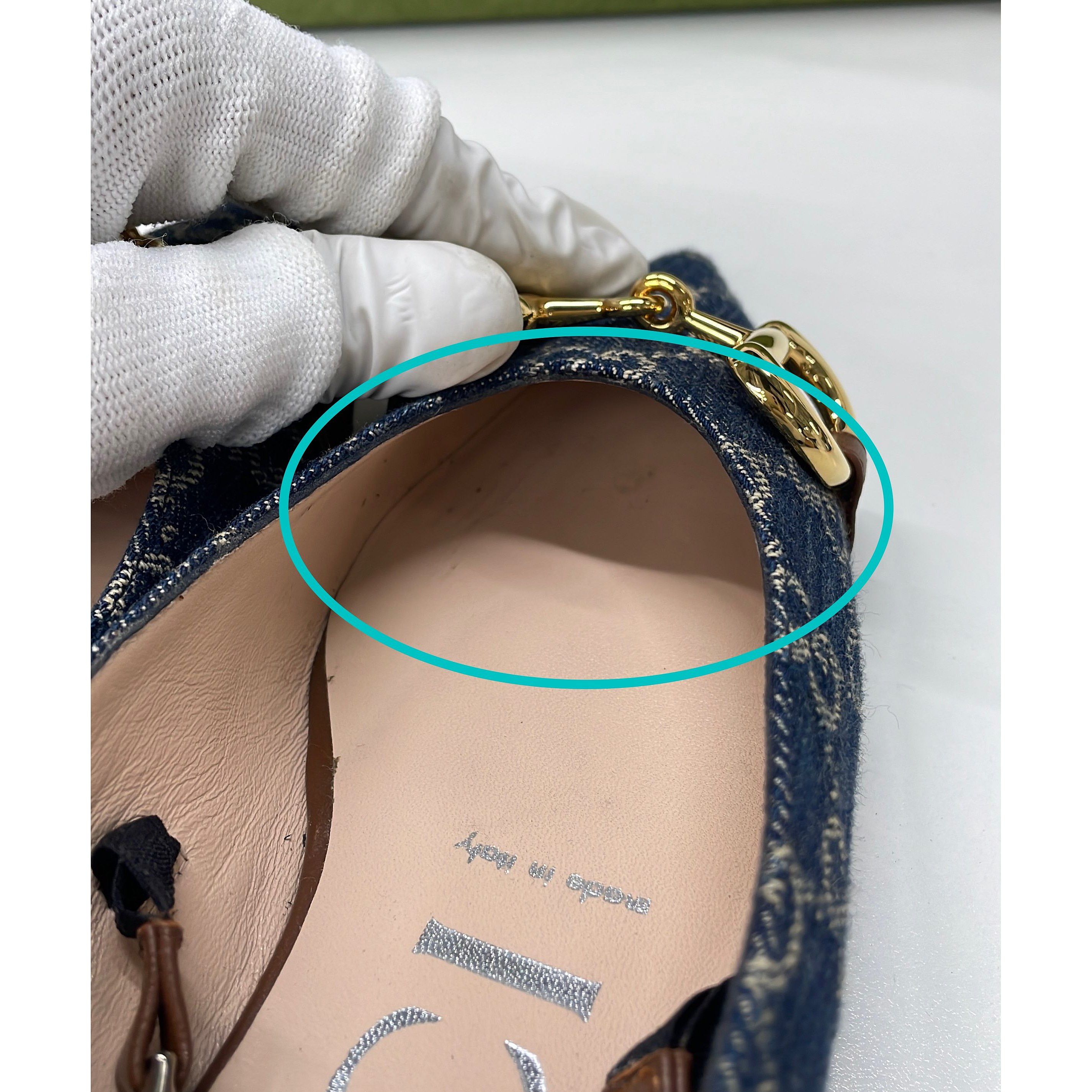 Gucci Gucci GG Denim Horsebit Ballet Flats Size 35 Size US 5 / IT 35 - 11 Thumbnail