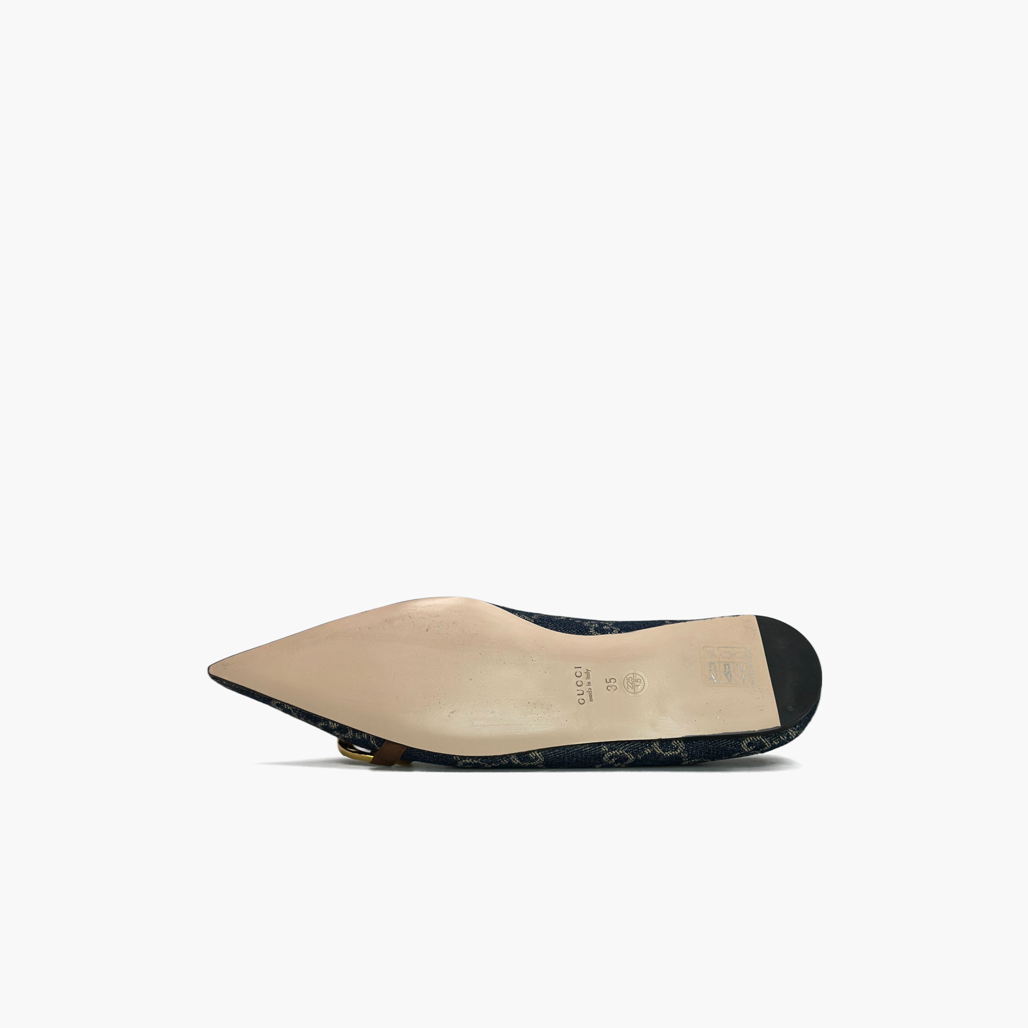 Gucci Gucci GG Denim Horsebit Ballet Flats Size 35 Size US 5 / IT 35 - 8 Thumbnail