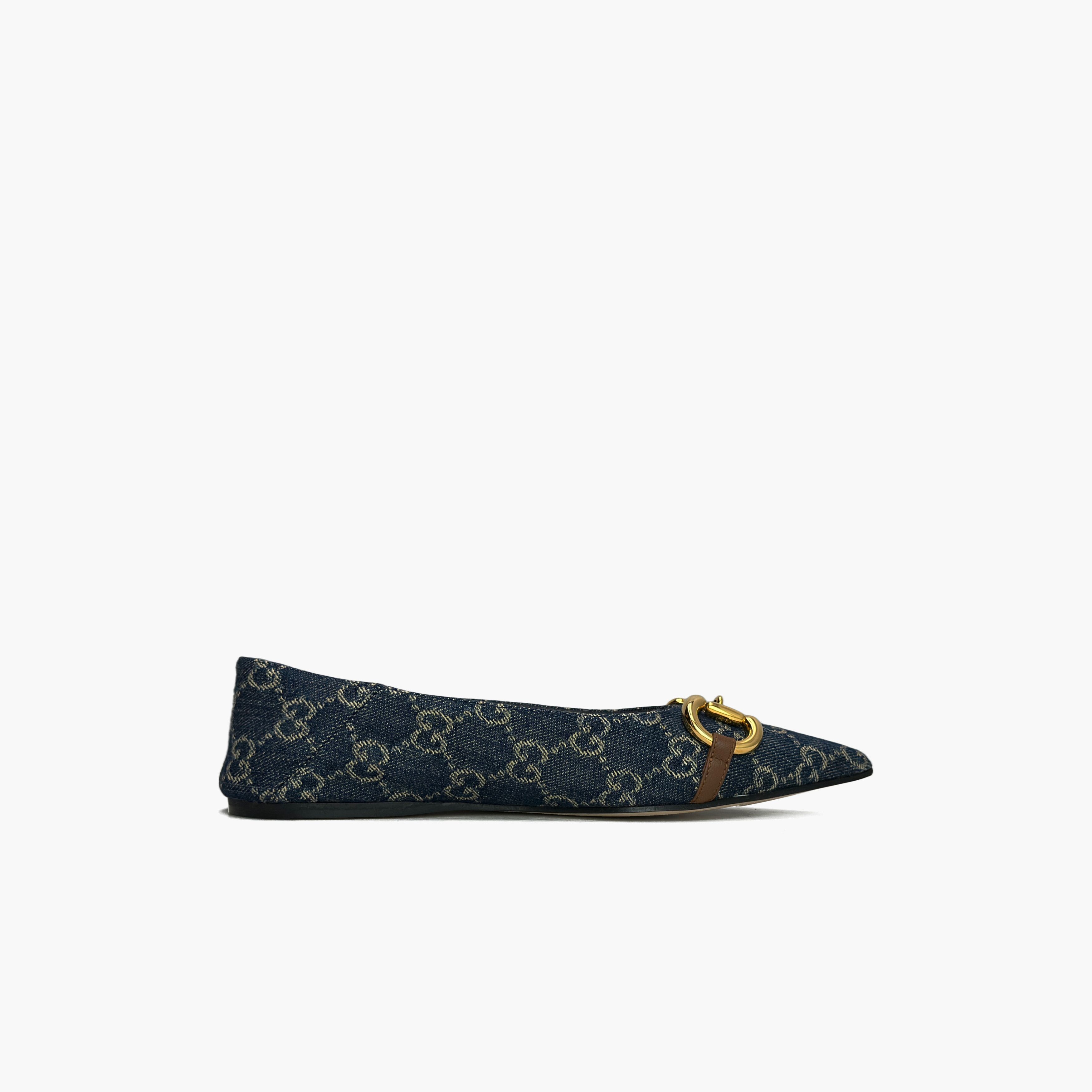 Gucci Gucci GG Denim Horsebit Ballet Flats Size 35 Size US 5 / IT 35 - 2 Thumbnail