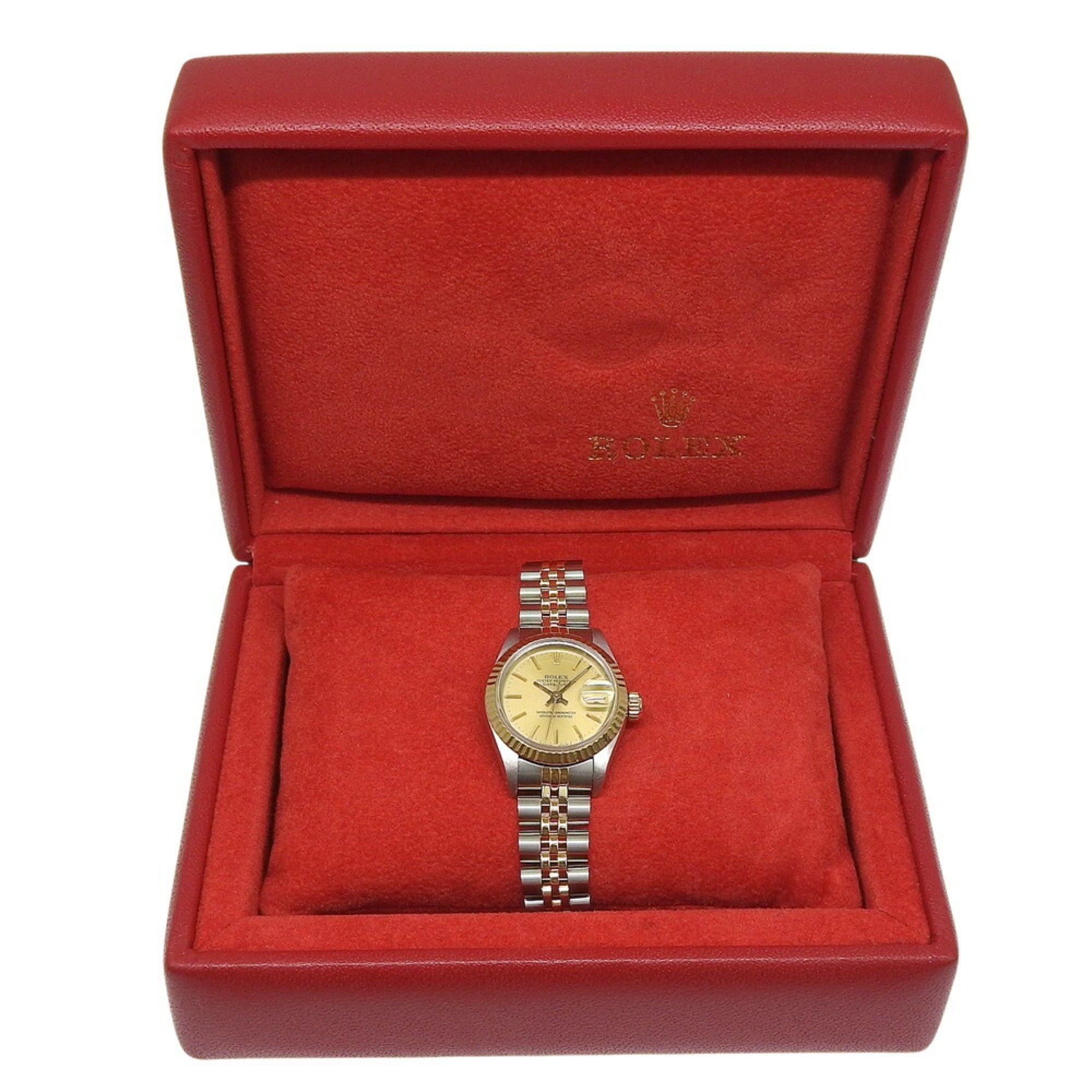 Rolex Rolex Datejust Two-Tone 69173, serial number in the 96s range, champagne gold dial, stainless steel, 18K yellow gold, overhauled December 2025, automatic winding. Size ONE SIZE - 8 Thumbnail