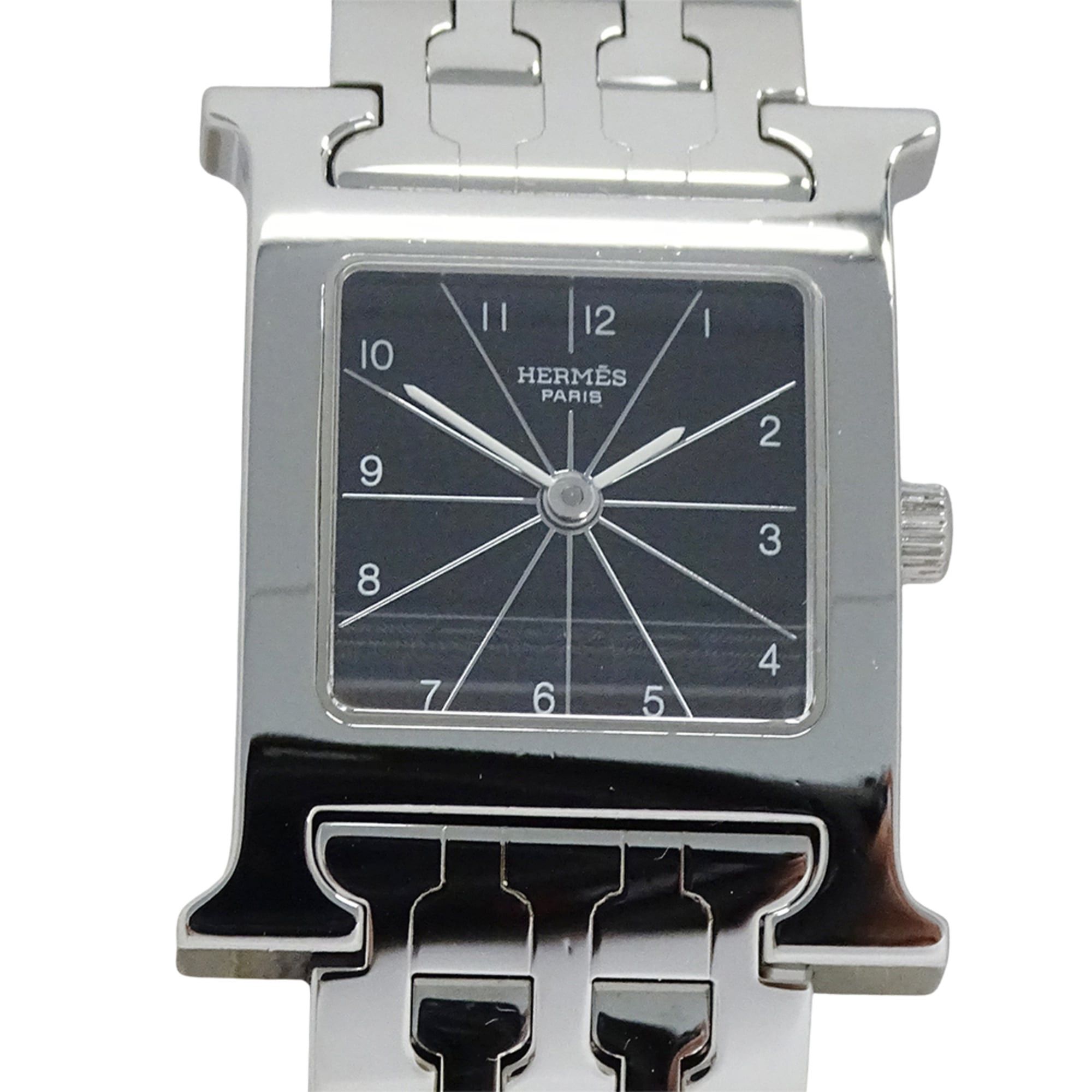 Hermes Hermes Women's Watch Brand H-Watch Quartz QZ Stainless Steel SS HH1.210 Silver Black Size ONE SIZE - 2 Thumbnail
