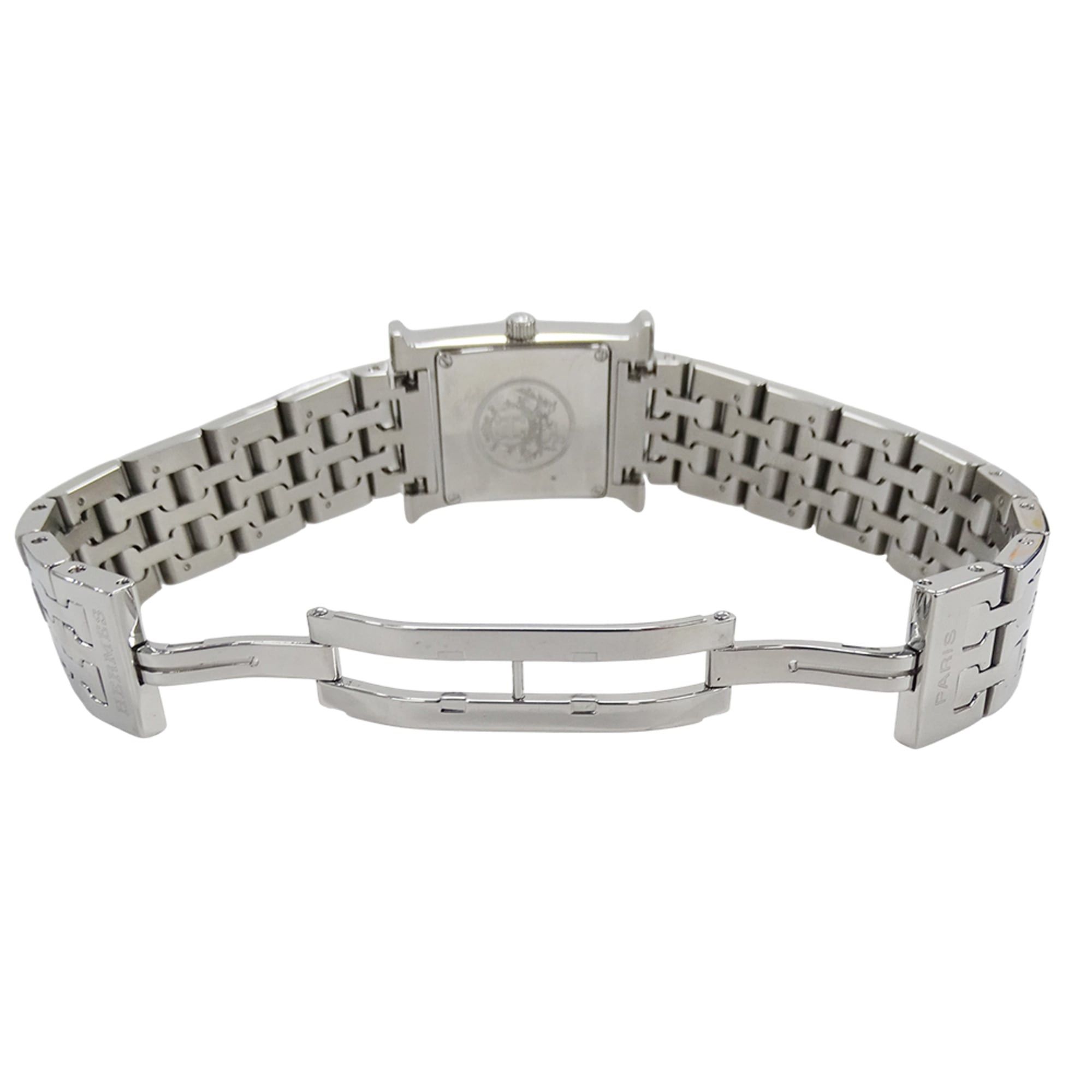 Hermes Hermes Women's Watch Brand H-Watch Quartz QZ Stainless Steel SS HH1.210 Silver Black Size ONE SIZE - 4 Thumbnail