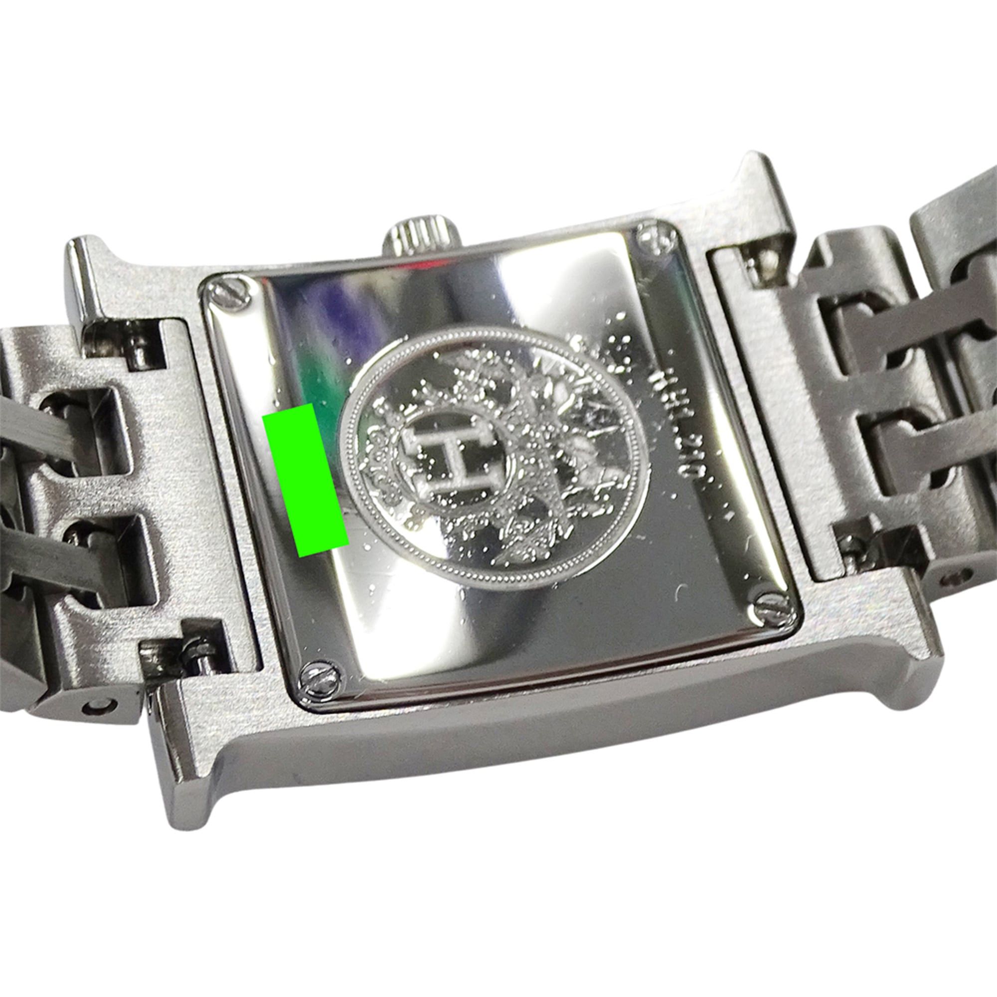 Hermes Hermes Women's Watch Brand H-Watch Quartz QZ Stainless Steel SS HH1.210 Silver Black Size ONE SIZE - 7 Thumbnail