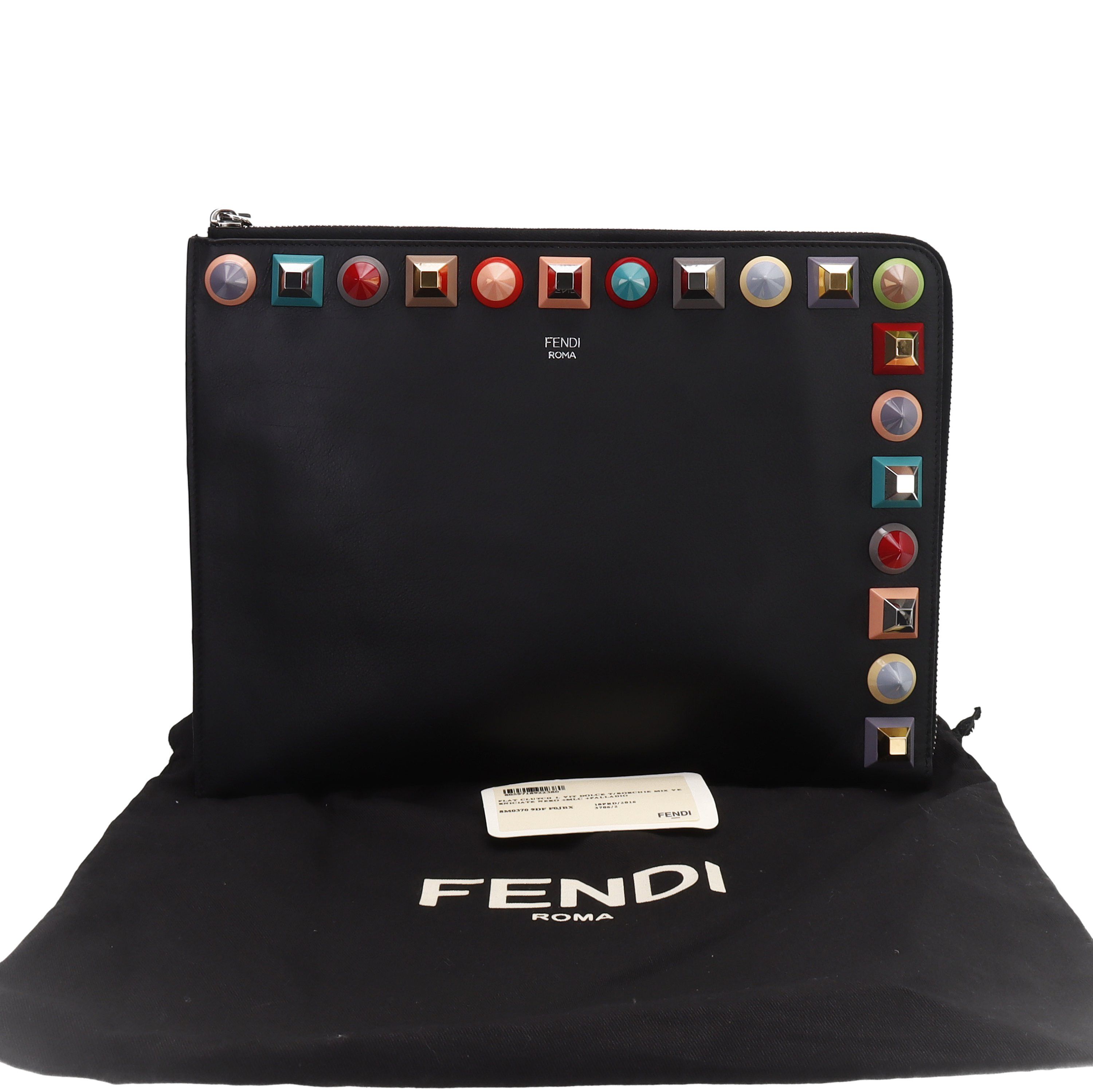 Fendi Fendi Multicolor Studded Leather Clutch Size ONE SIZE - 5 Thumbnail