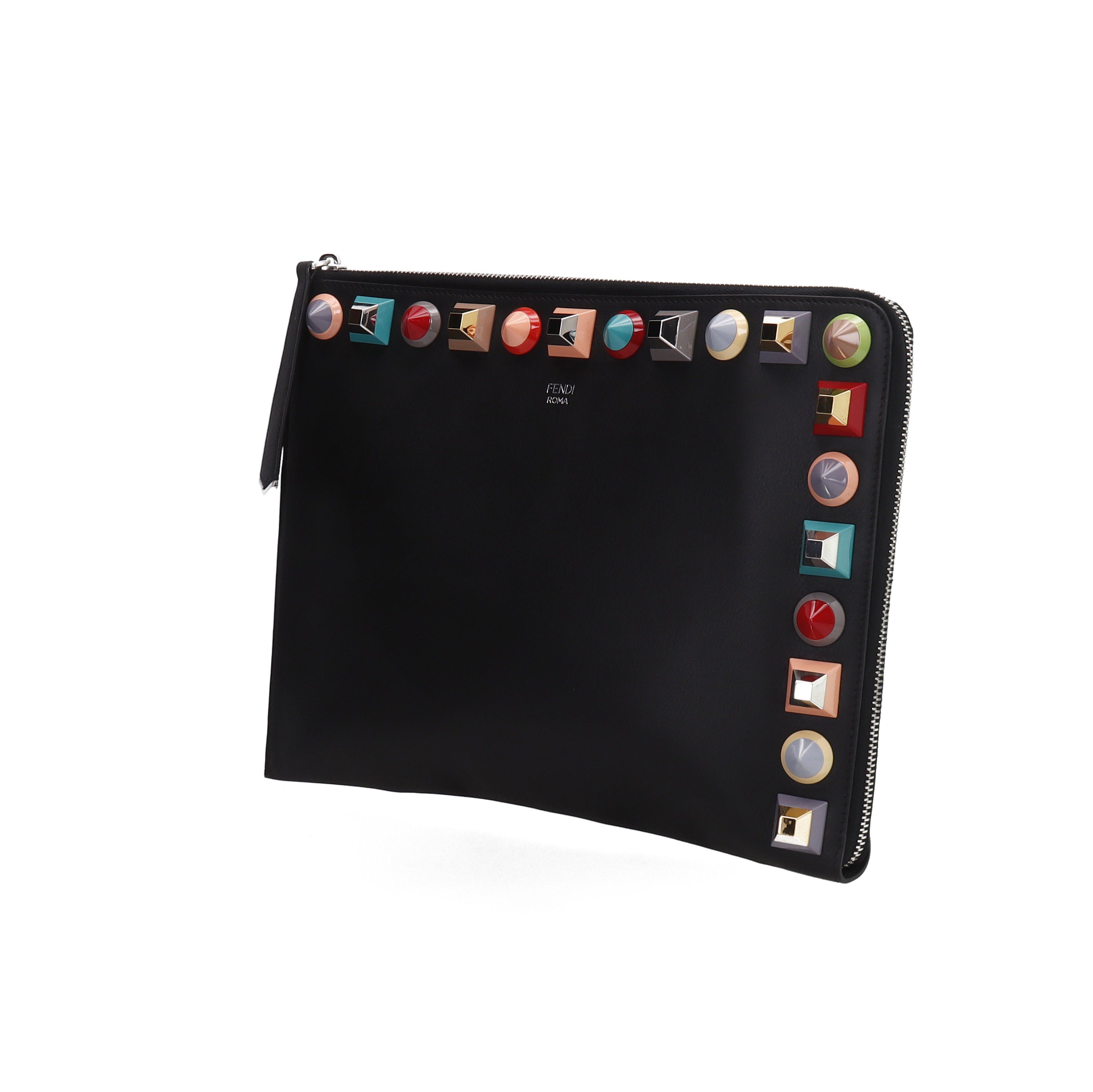 Fendi Fendi Multicolor Studded Leather Clutch Size ONE SIZE - 2 Thumbnail