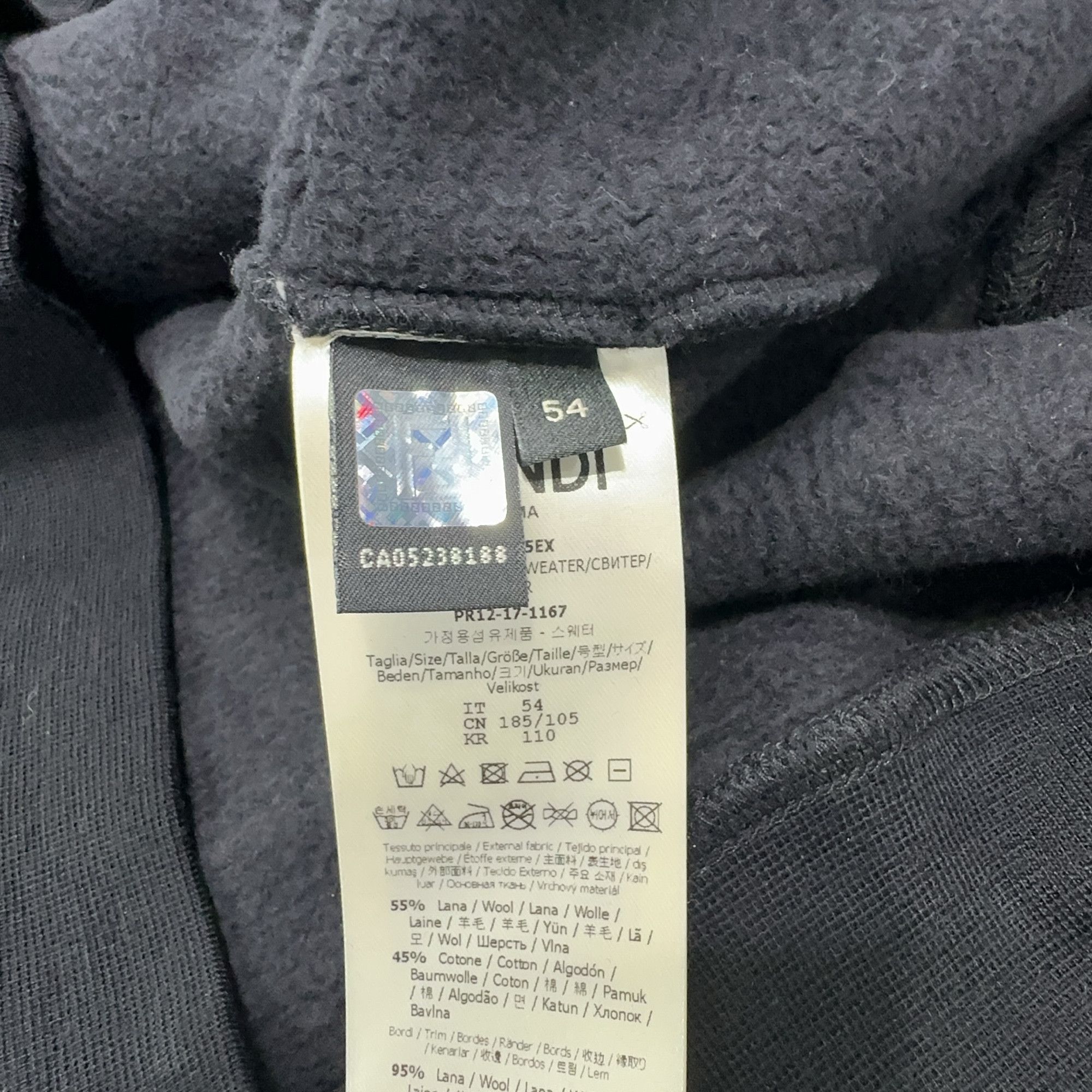 Fendi Fendi Karlito Logo Sweatshirt Black Size L Size US L / EU 52-54 / 3 - 5 Thumbnail
