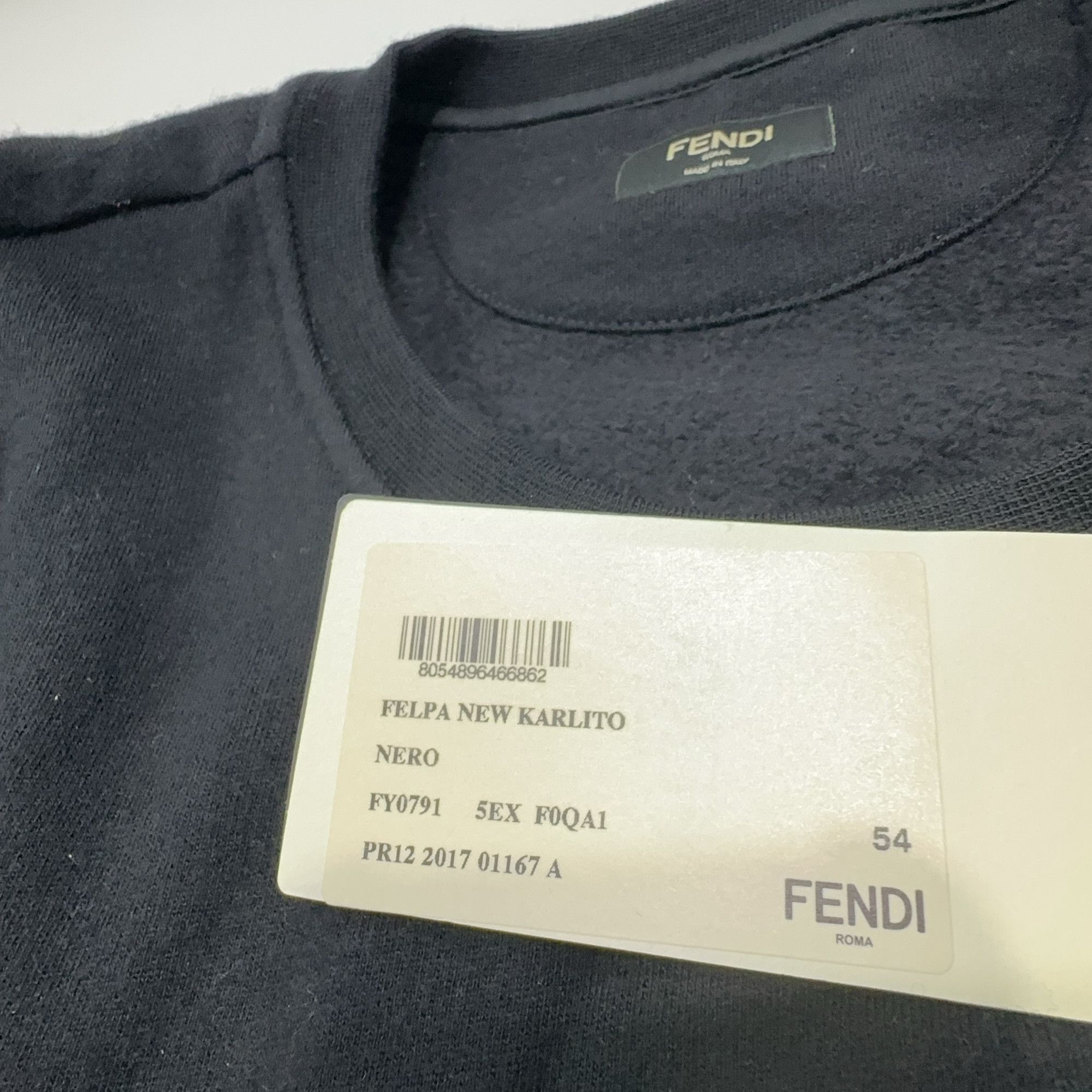 Fendi Fendi Karlito Logo Sweatshirt Black Size L Size US L / EU 52-54 / 3 - 4 Thumbnail