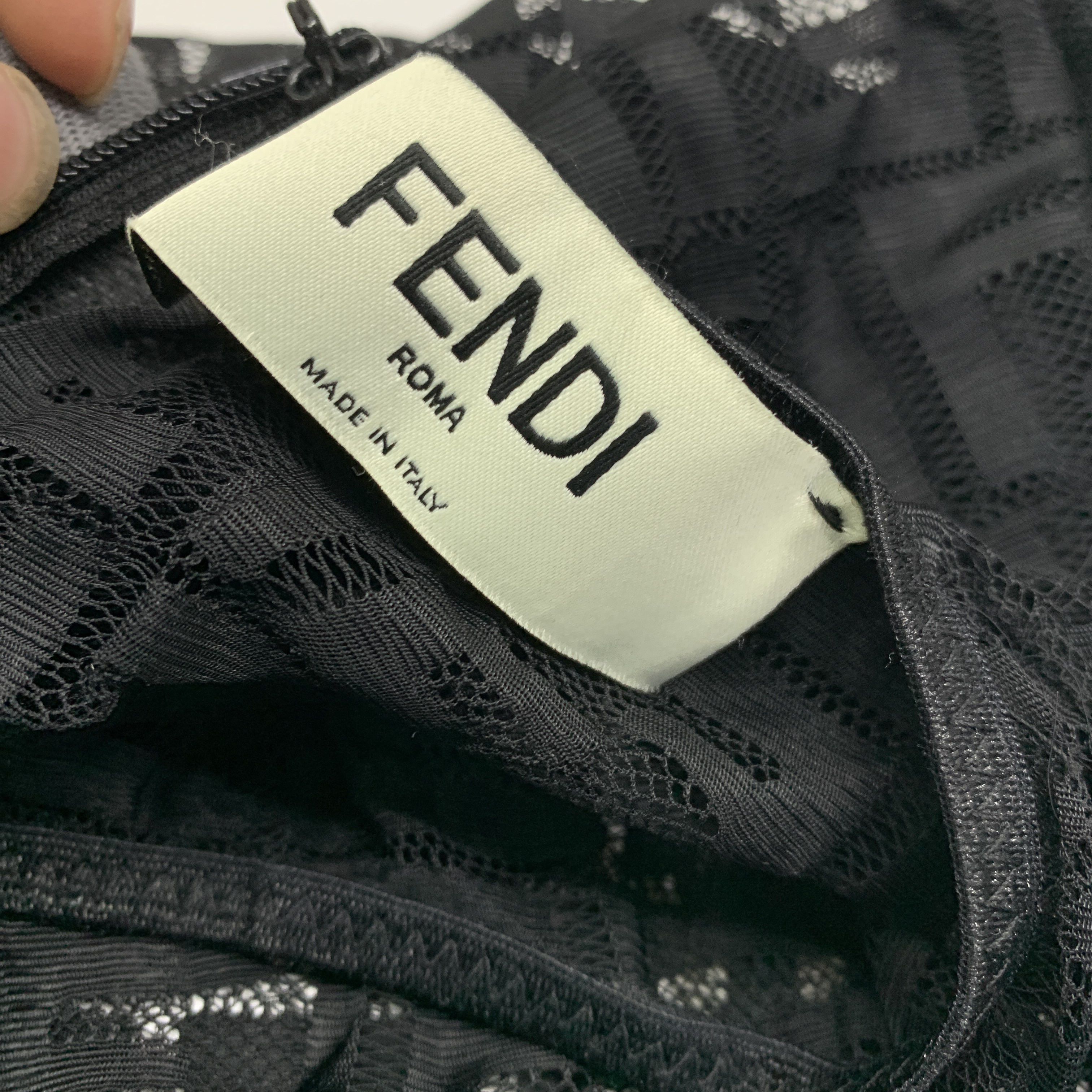Fendi Fendi FF Logo Lace Bodysuit Size XS Size XS / US 0-2 / IT 36-38 - 2 Thumbnail
