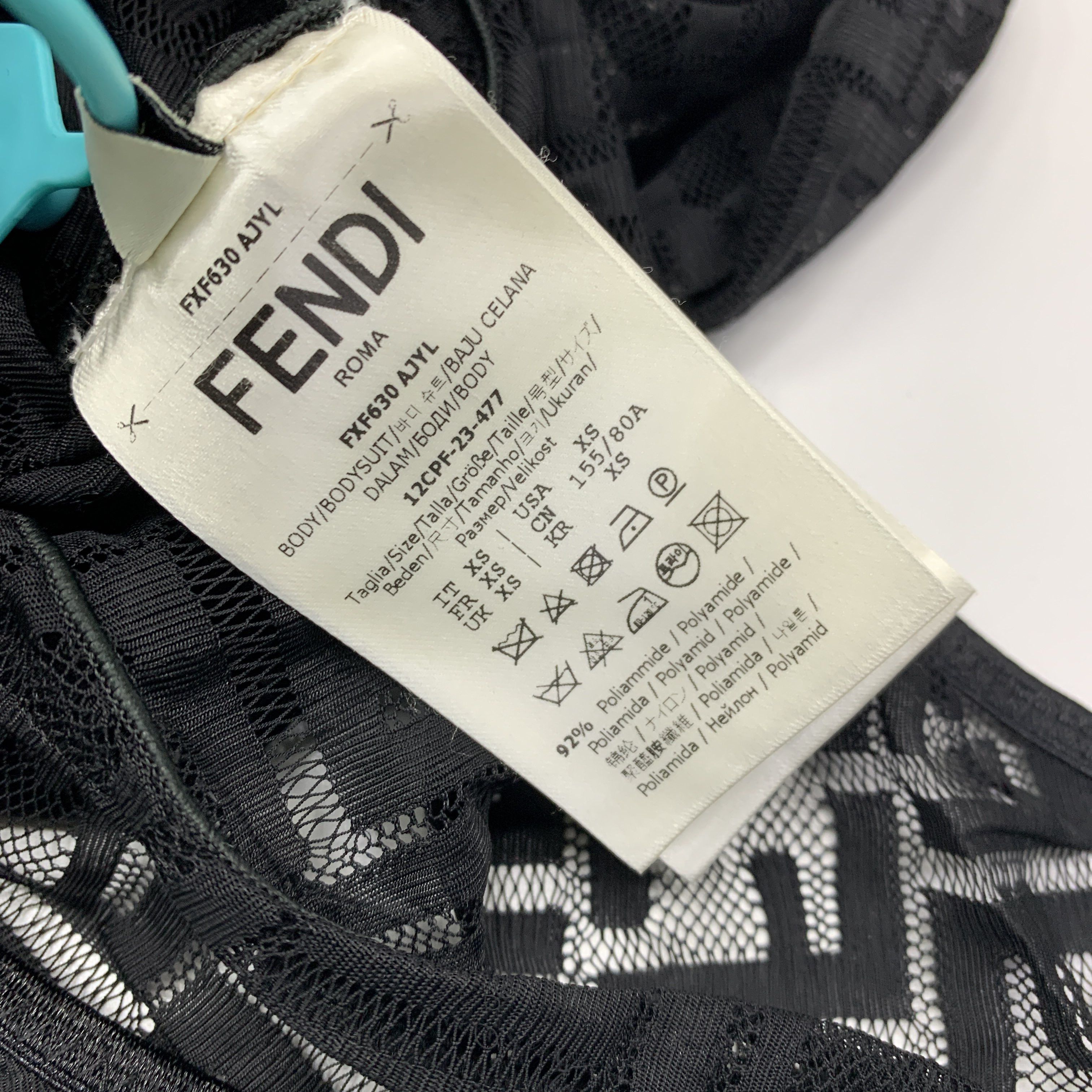Fendi Fendi FF Logo Lace Bodysuit Size XS Size XS / US 0-2 / IT 36-38 - 3 Thumbnail