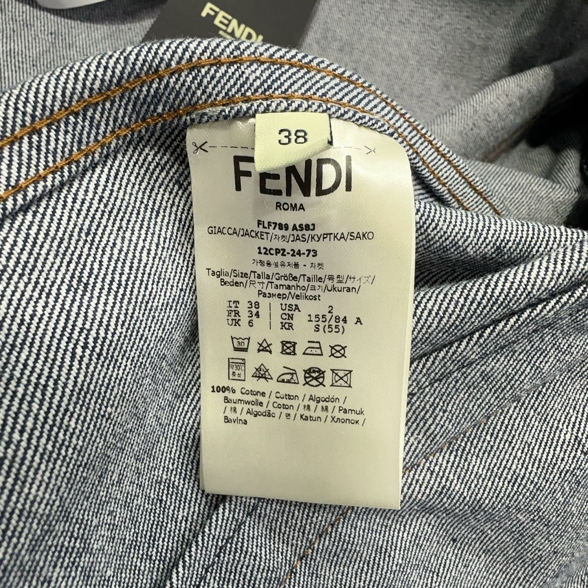 Fendi Fendi Striped Denim Jacket Size IT 38 Size XS / US 0-2 / IT 36-38 - 4 Thumbnail
