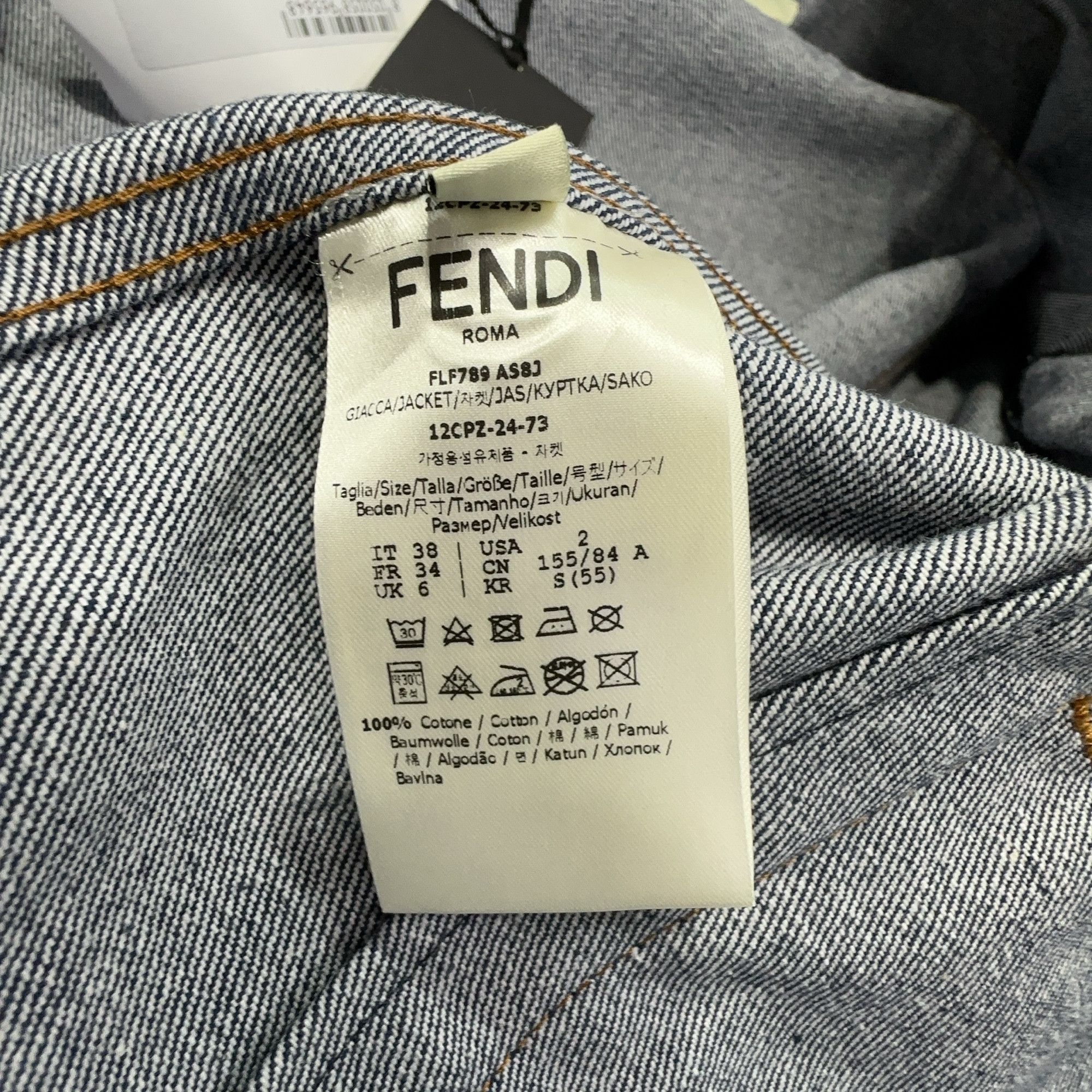 Fendi Fendi Striped Denim Jacket Size IT 38 Size XS / US 0-2 / IT 36-38 - 3 Thumbnail