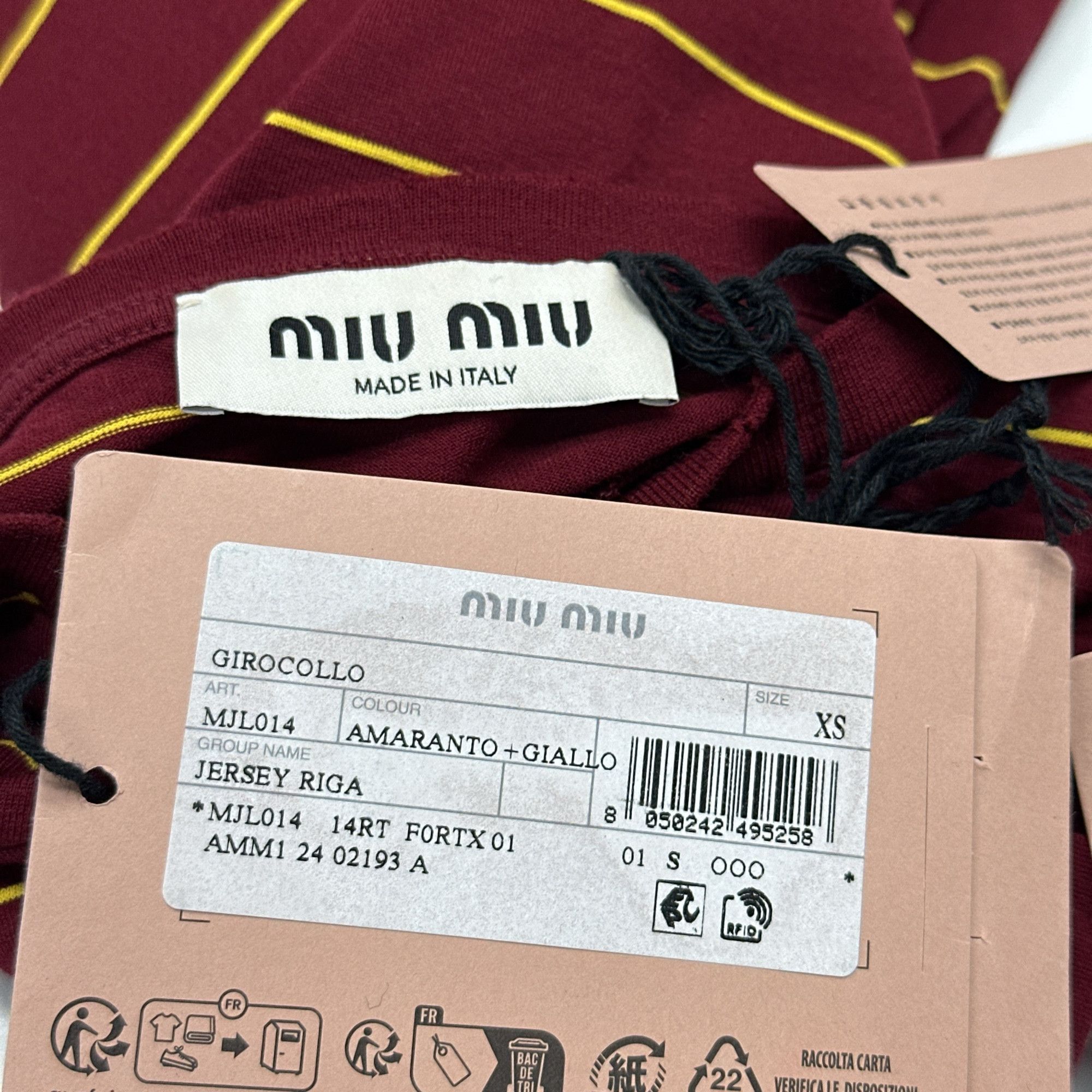 Miu Miu Miu Miu Striped Long Sleeve T-Shirt Size XS Size XS / US 0-2 / IT 36-38 - 3 Thumbnail