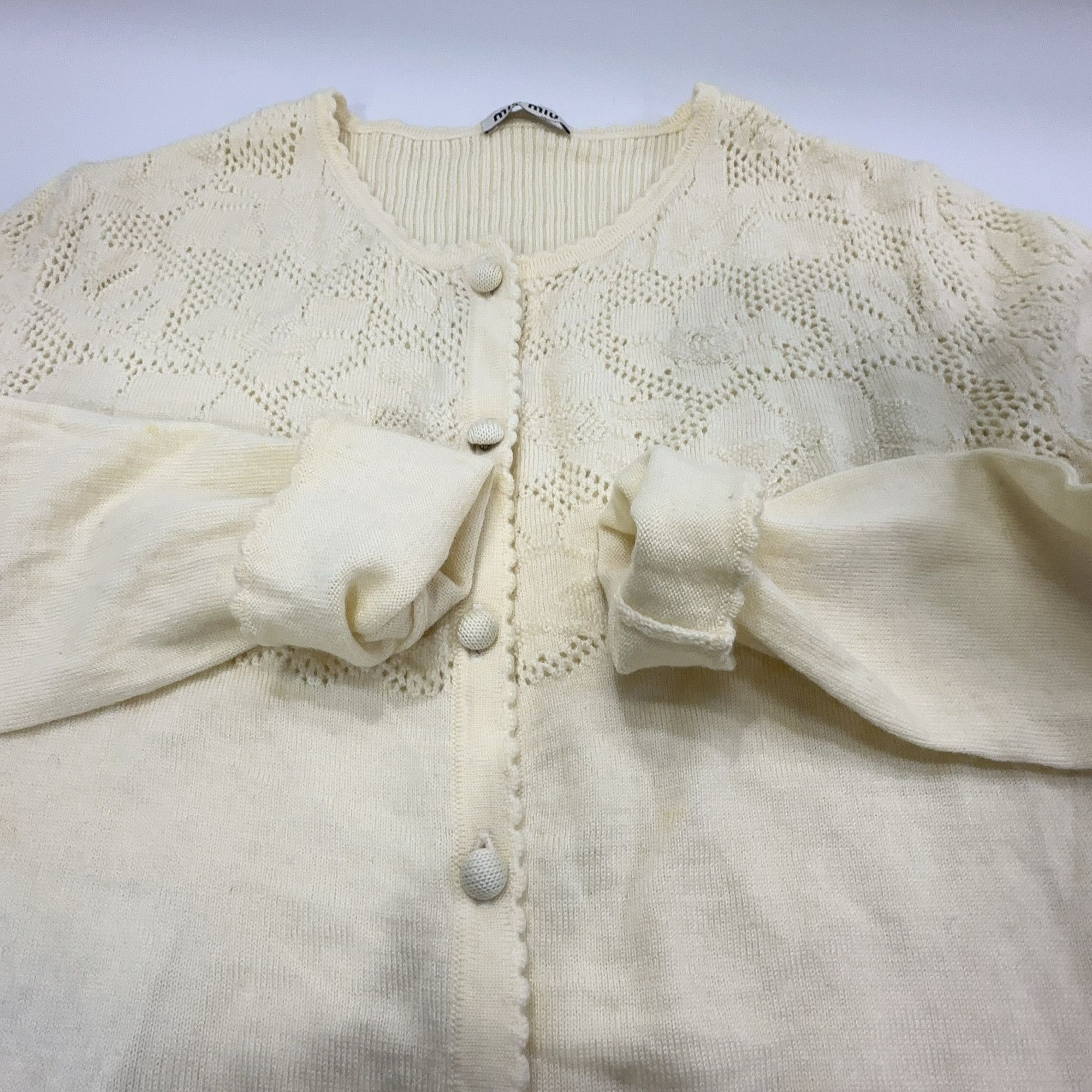 Miu Miu Miu Miu Pointelle Knit Cardigan Size 40 Size S / US 4 / IT 40 - 8 Thumbnail