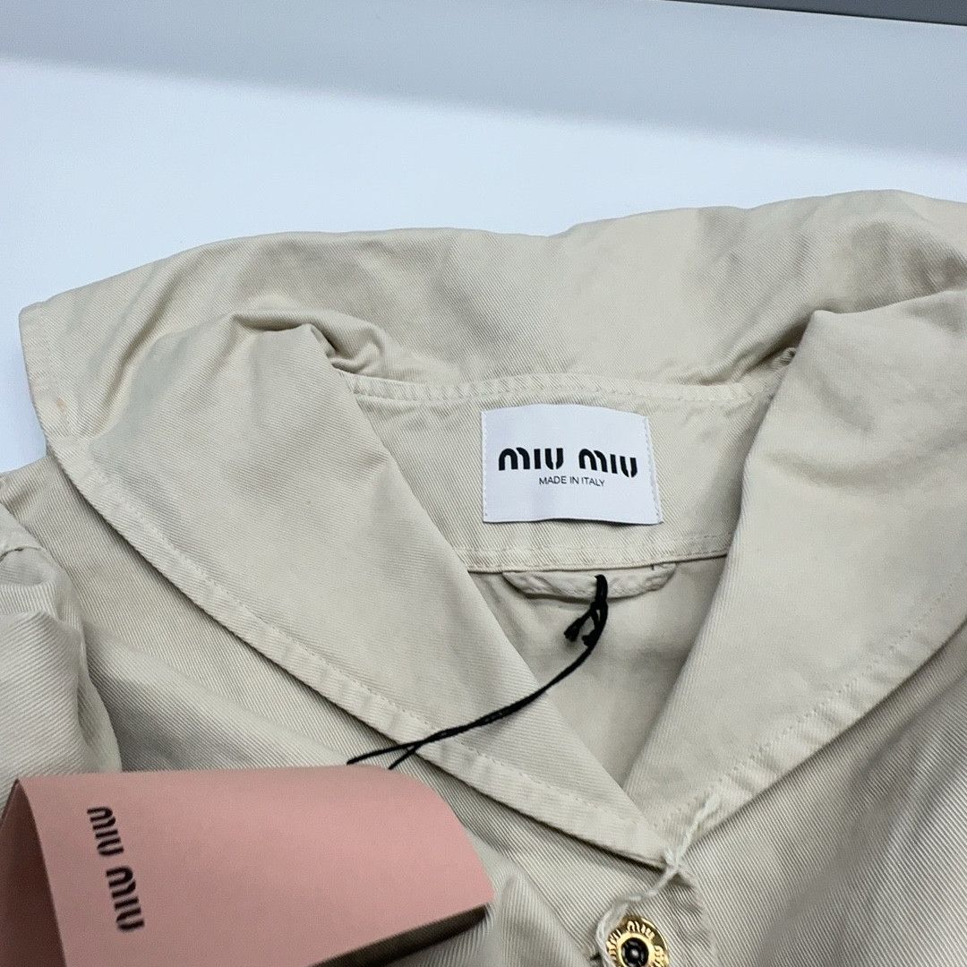 Miu Miu Miu Miu Beige Cotton Sailor Collar Jacket Size 40 Size S / US 4 / IT 40 - 5 Thumbnail