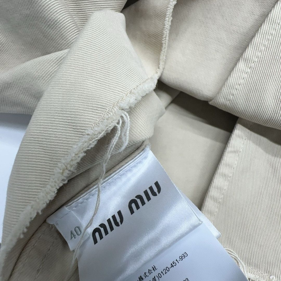 Miu Miu Miu Miu Beige Cotton Sailor Collar Jacket Size 40 Size S / US 4 / IT 40 - 3 Thumbnail