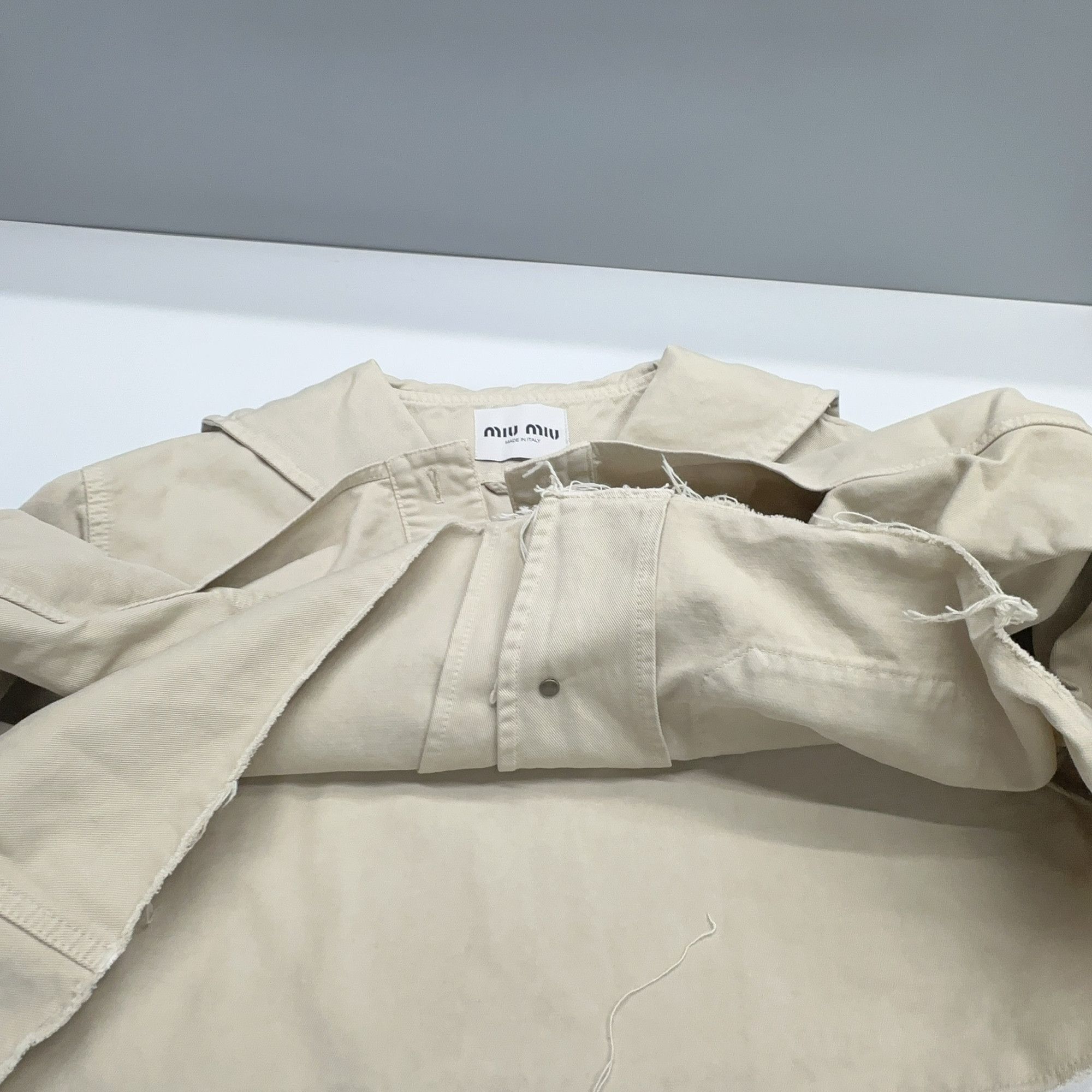 Miu Miu Miu Miu Beige Cotton Sailor Collar Jacket Size 40 Size S / US 4 / IT 40 - 7 Thumbnail