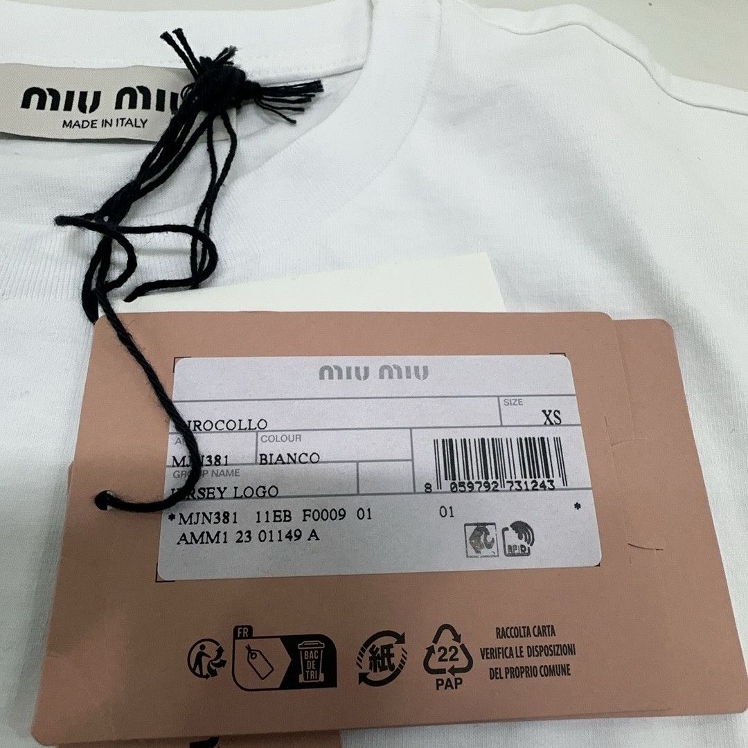 Miu Miu Miu Miu Logo T-Shirt Size XS Size XS / US 0-2 / IT 36-38 - 7 Thumbnail