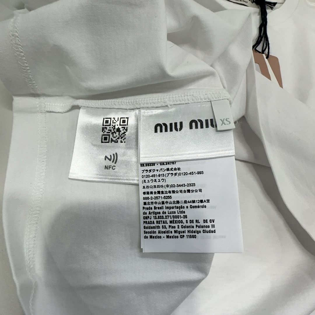Miu Miu Miu Miu Logo T-Shirt Size XS Size XS / US 0-2 / IT 36-38 - 3 Thumbnail