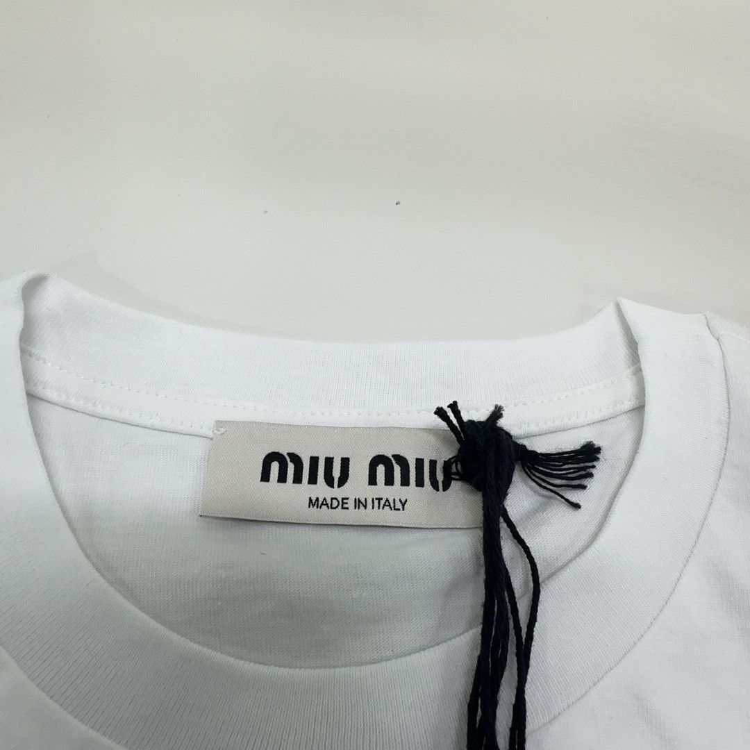 Miu Miu Miu Miu Logo T-Shirt Size XS Size XS / US 0-2 / IT 36-38 - 6 Thumbnail