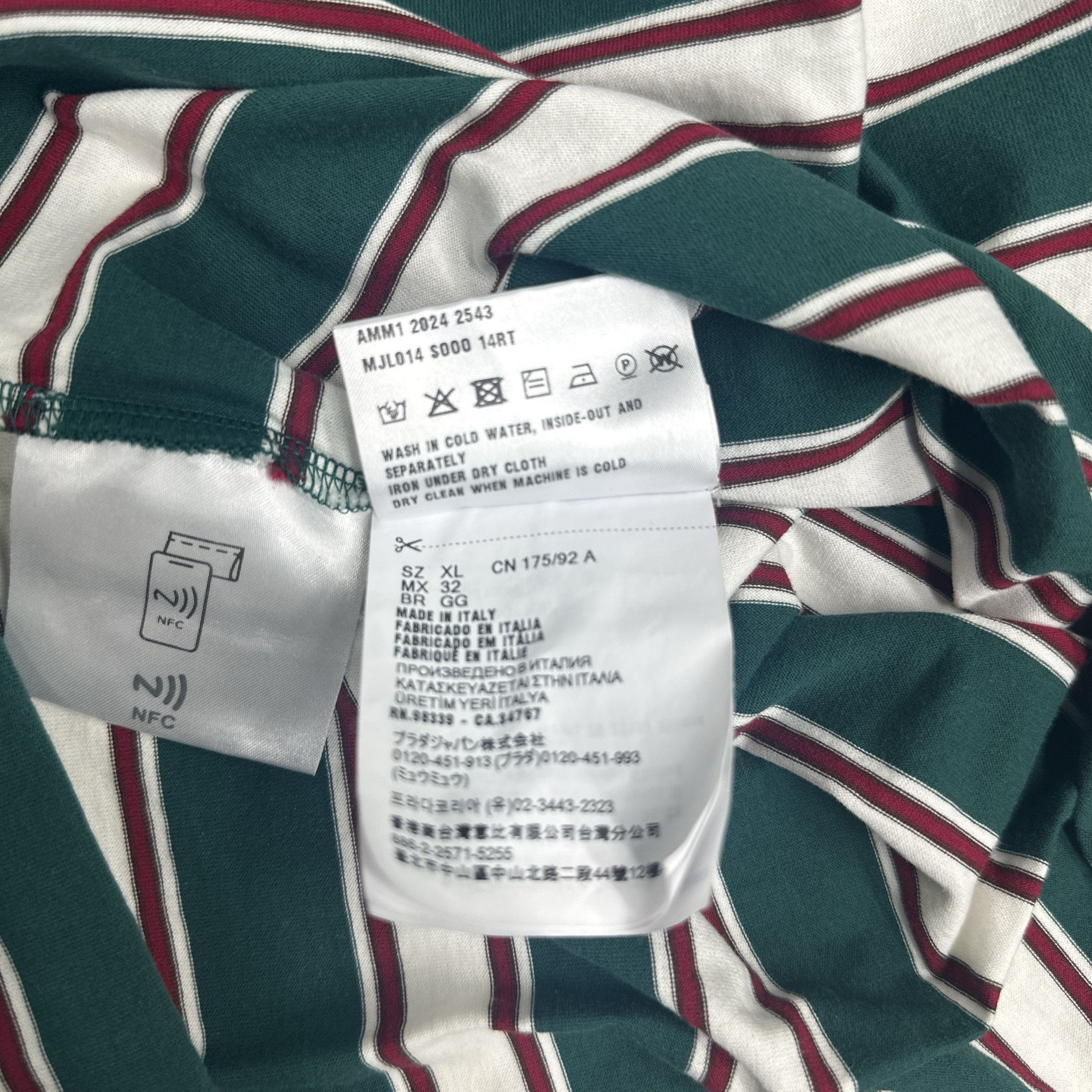 Miu Miu Miu Miu Green Striped Long Sleeve T-Shirt Size XL Size XL / US 12-14 / IT 48-50 - 5 Thumbnail