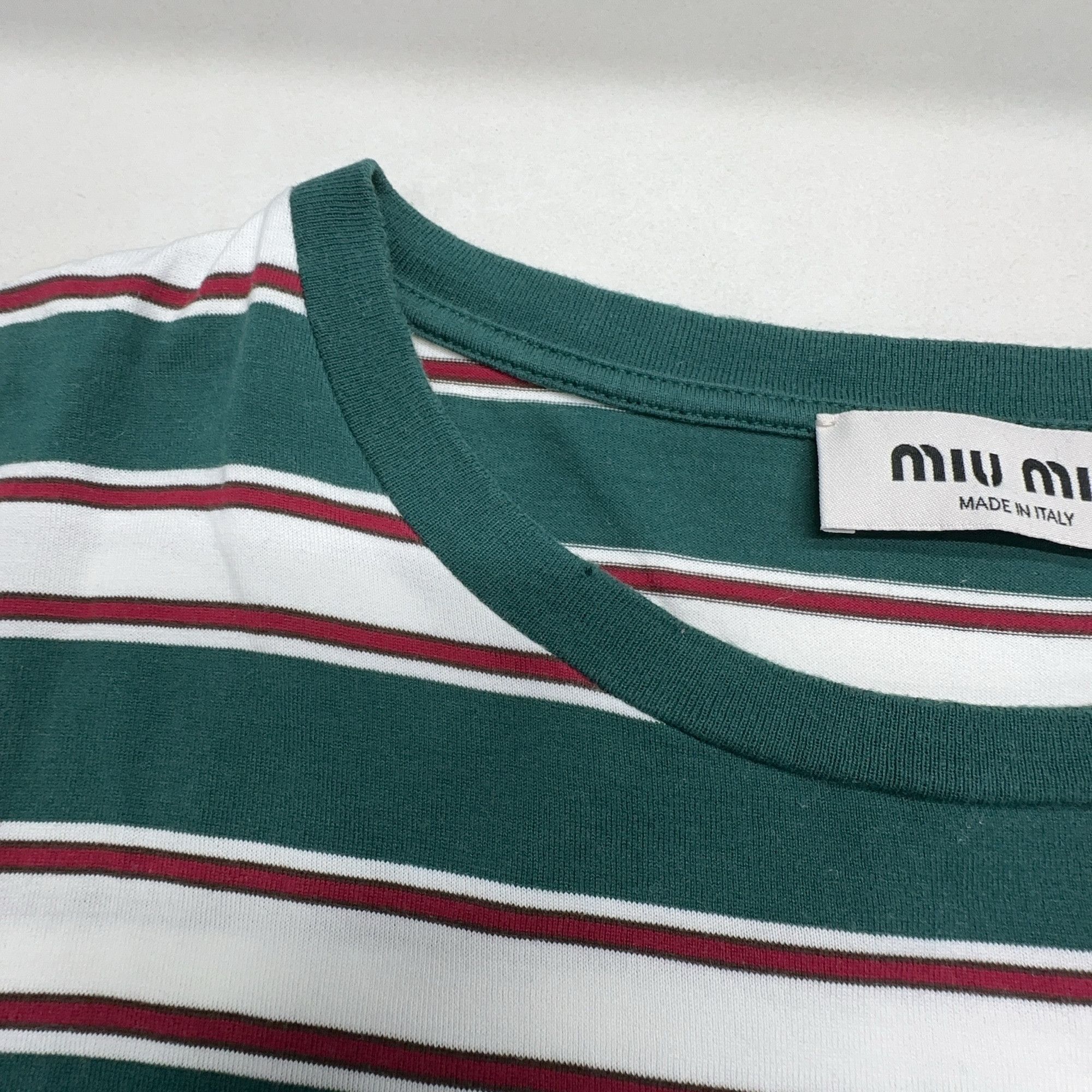 Miu Miu Miu Miu Green Striped Long Sleeve T-Shirt Size XL Size XL / US 12-14 / IT 48-50 - 6 Thumbnail