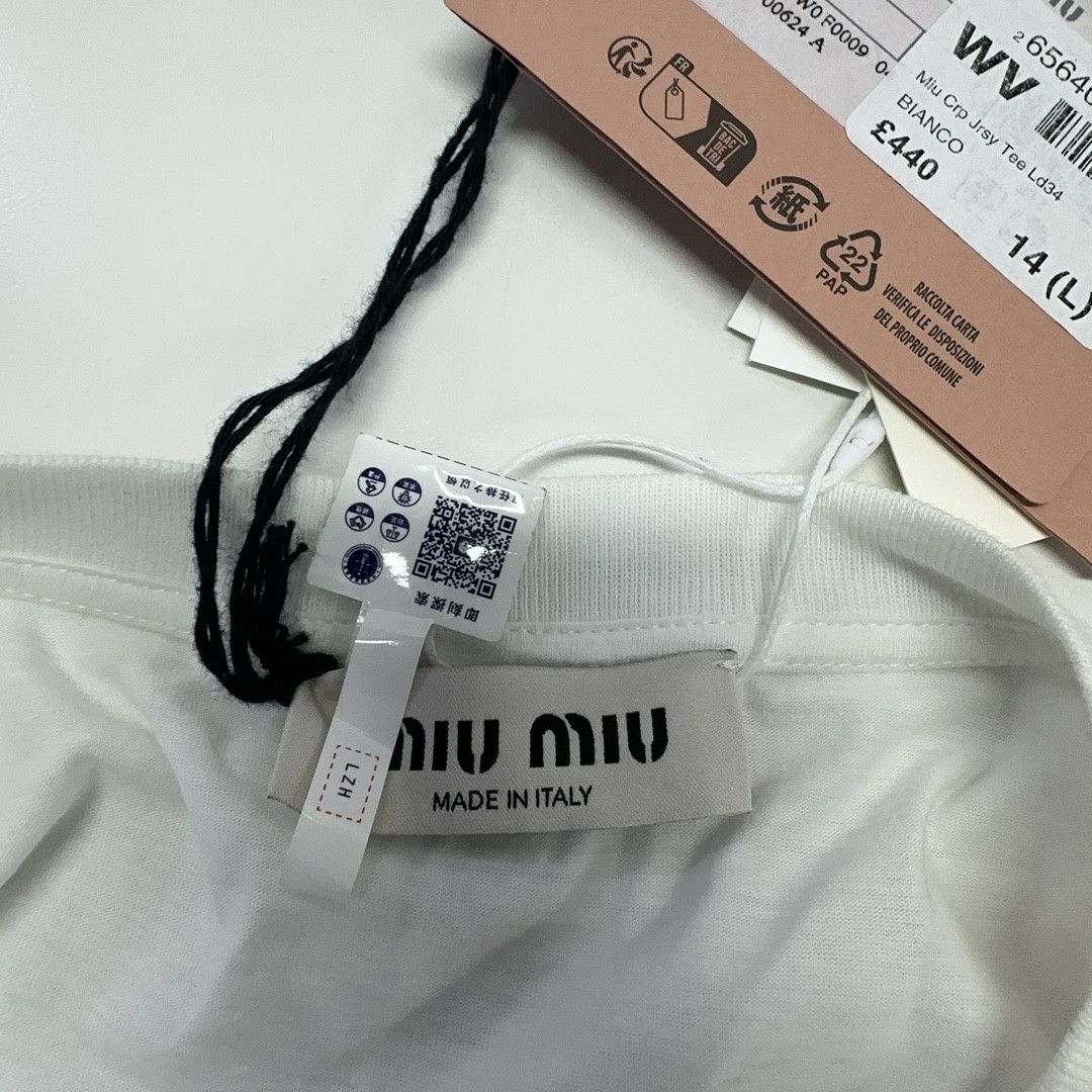 Miu Miu Miu Miu Logo Patch T-Shirt Size L Size L / US 10 / IT 46 - 4 Thumbnail