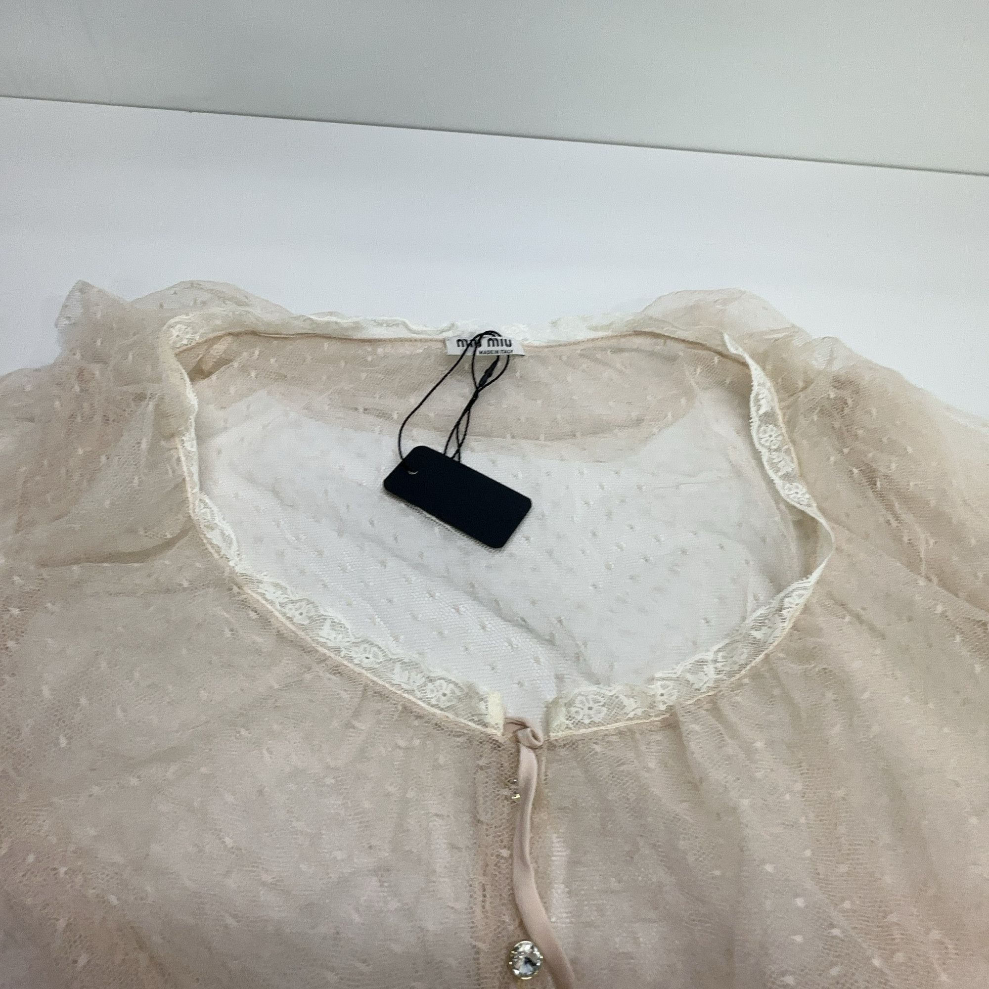Miu Miu Miu Miu Lace Mesh Button Blouse Size 42 Size M / US 6-8 / IT 42-44 - 6 Thumbnail