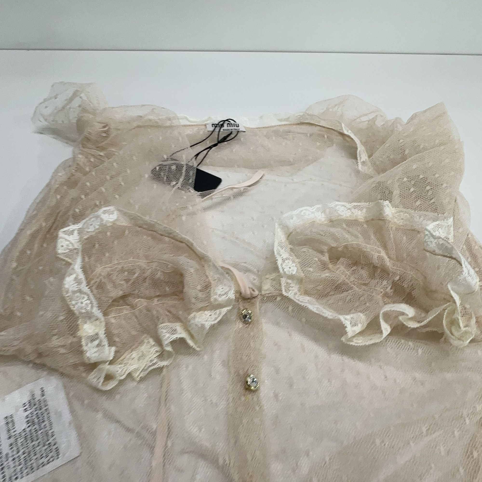 Miu Miu Miu Miu Lace Mesh Button Blouse Size 42 Size M / US 6-8 / IT 42-44 - 9 Thumbnail