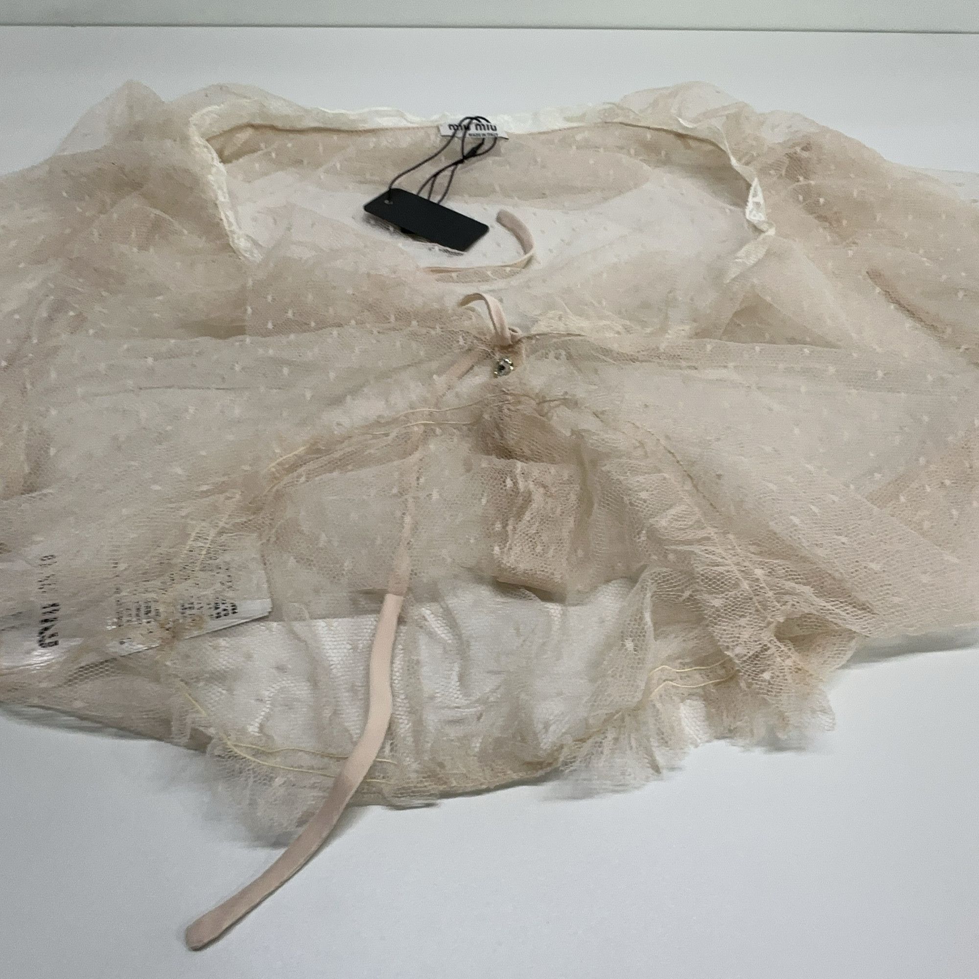 Miu Miu Miu Miu Lace Mesh Button Blouse Size 42 Size M / US 6-8 / IT 42-44 - 8 Thumbnail