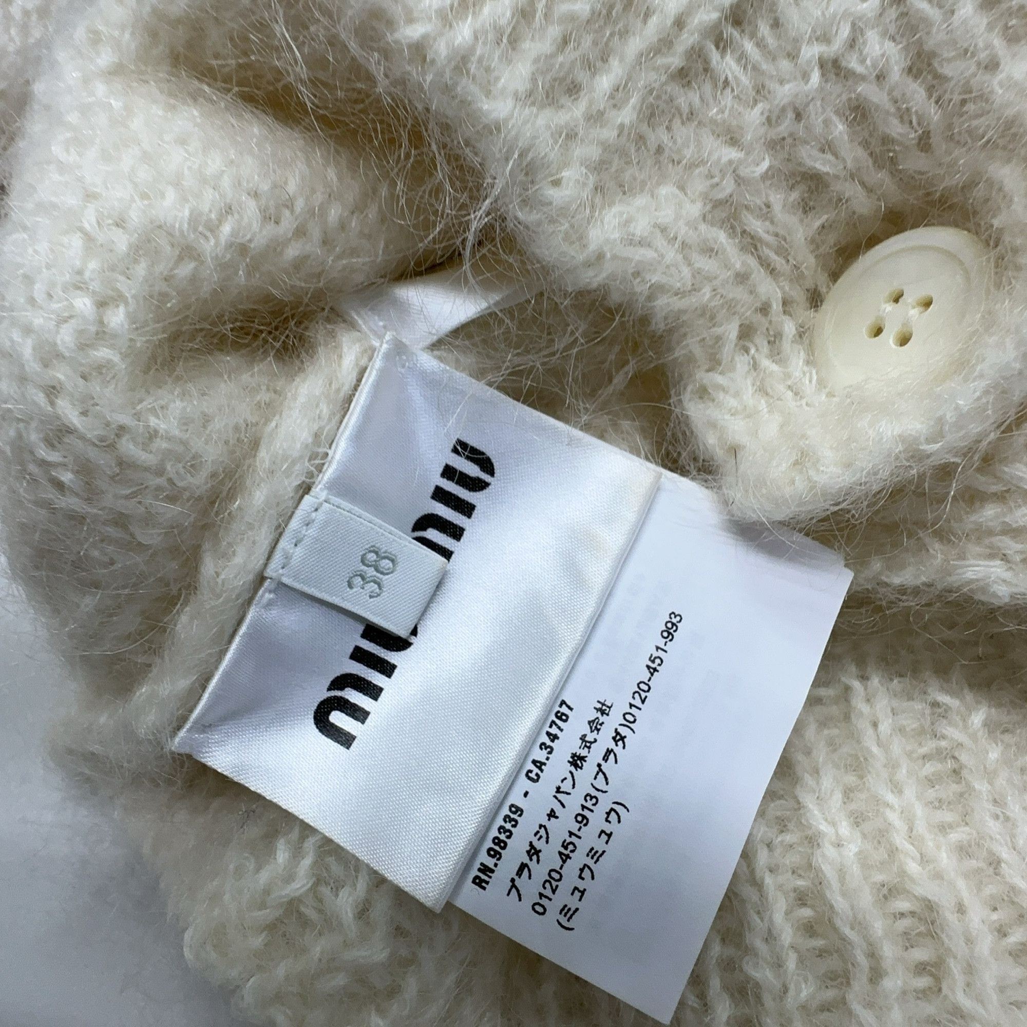 Miu Miu Miu Miu Mohair Button Cardigan White Size 38 Size XS / US 0-2 / IT 36-38 - 4 Thumbnail