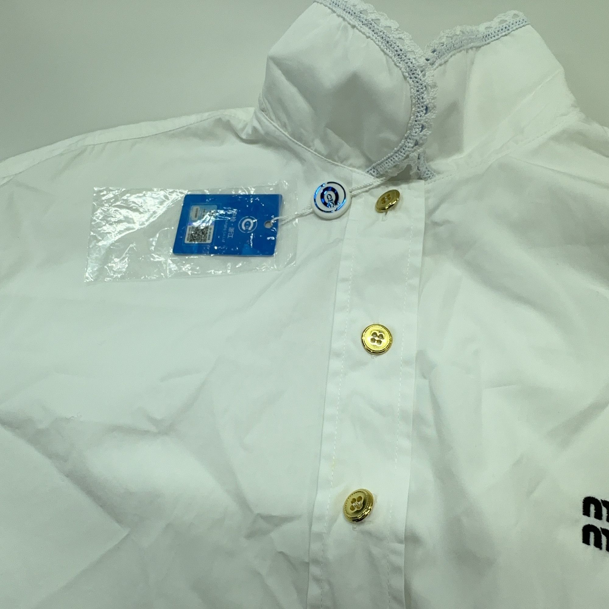 Miu Miu Miu Miu Embroidered Logo Button Up Shirt Size 38 Size XS / US 0-2 / IT 36-38 - 10 Thumbnail