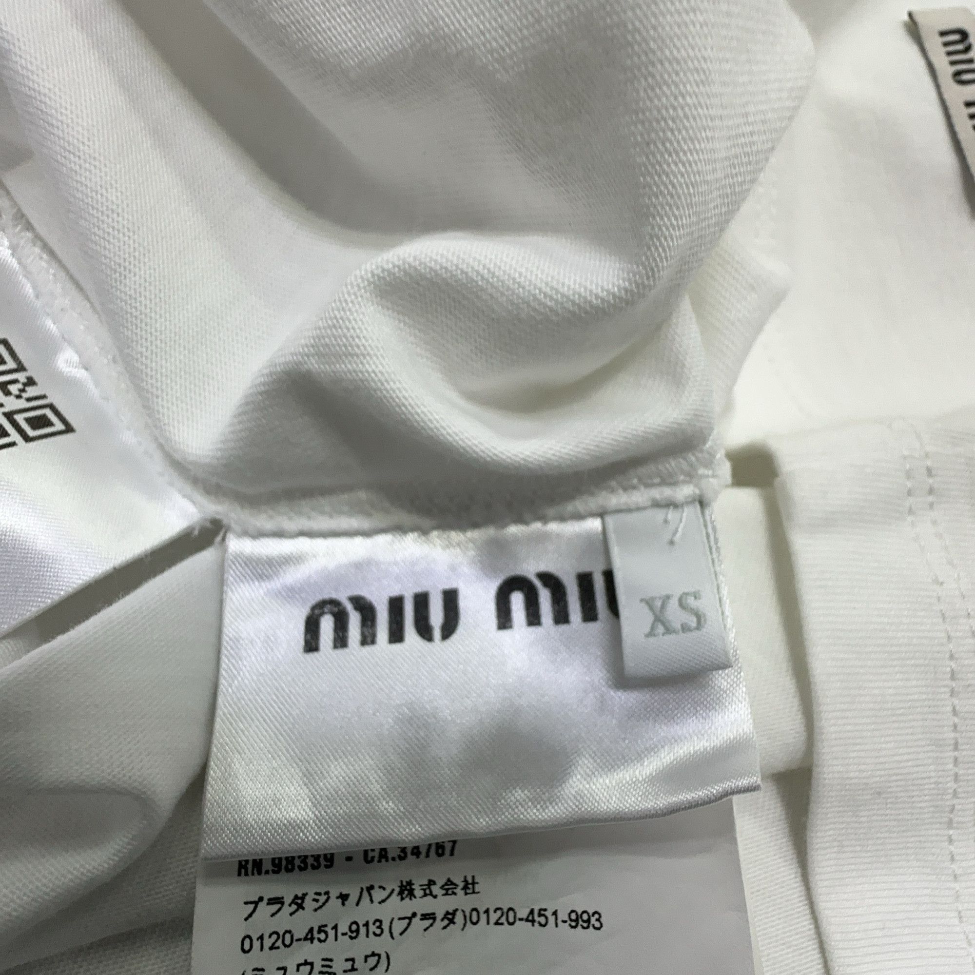 Miu Miu MIU MIU Embellished Collar T-Shirt Size XS Size XS / US 0-2 / IT 36-38 - 3 Thumbnail