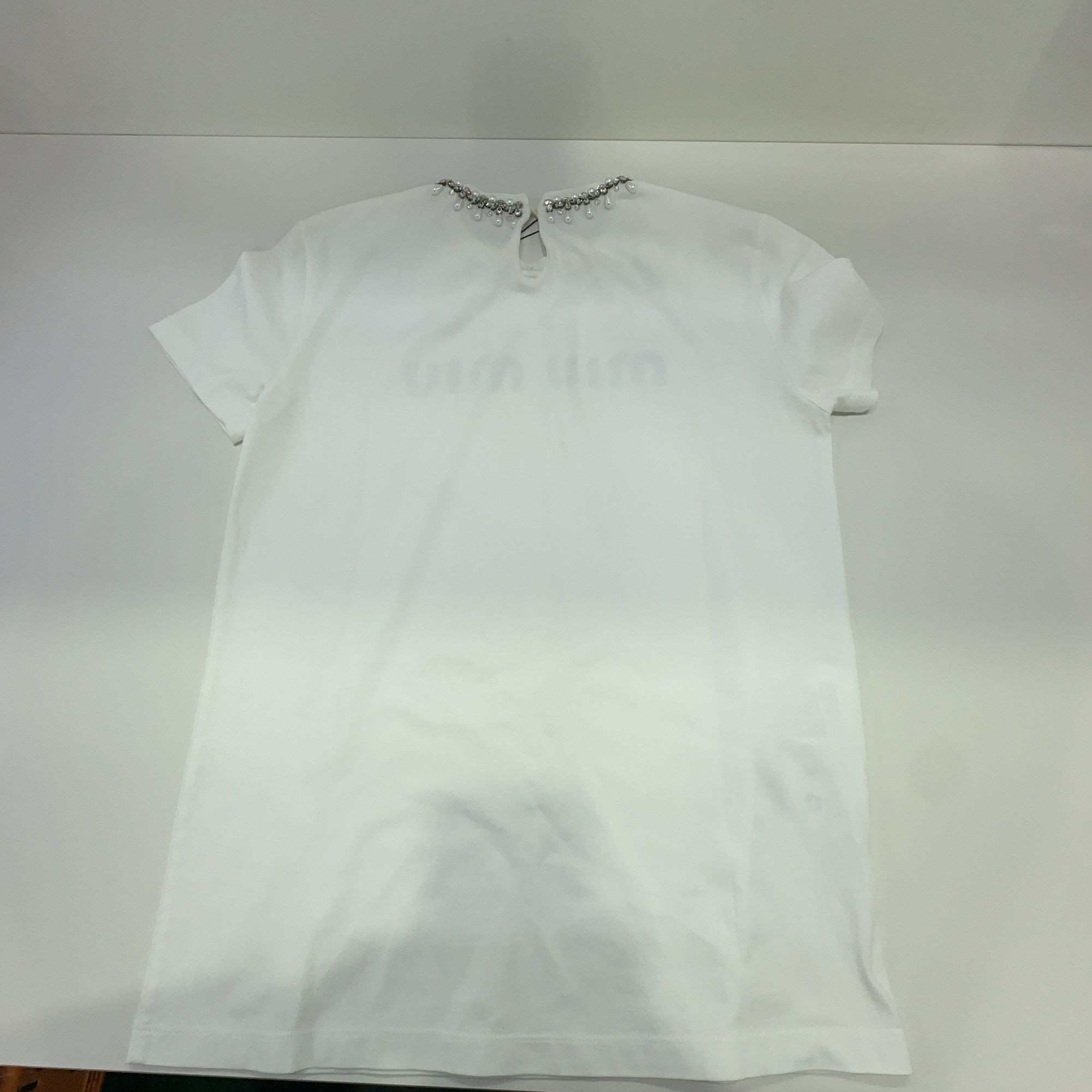Miu Miu MIU MIU Embellished Collar T-Shirt Size XS Size XS / US 0-2 / IT 36-38 - 10 Thumbnail