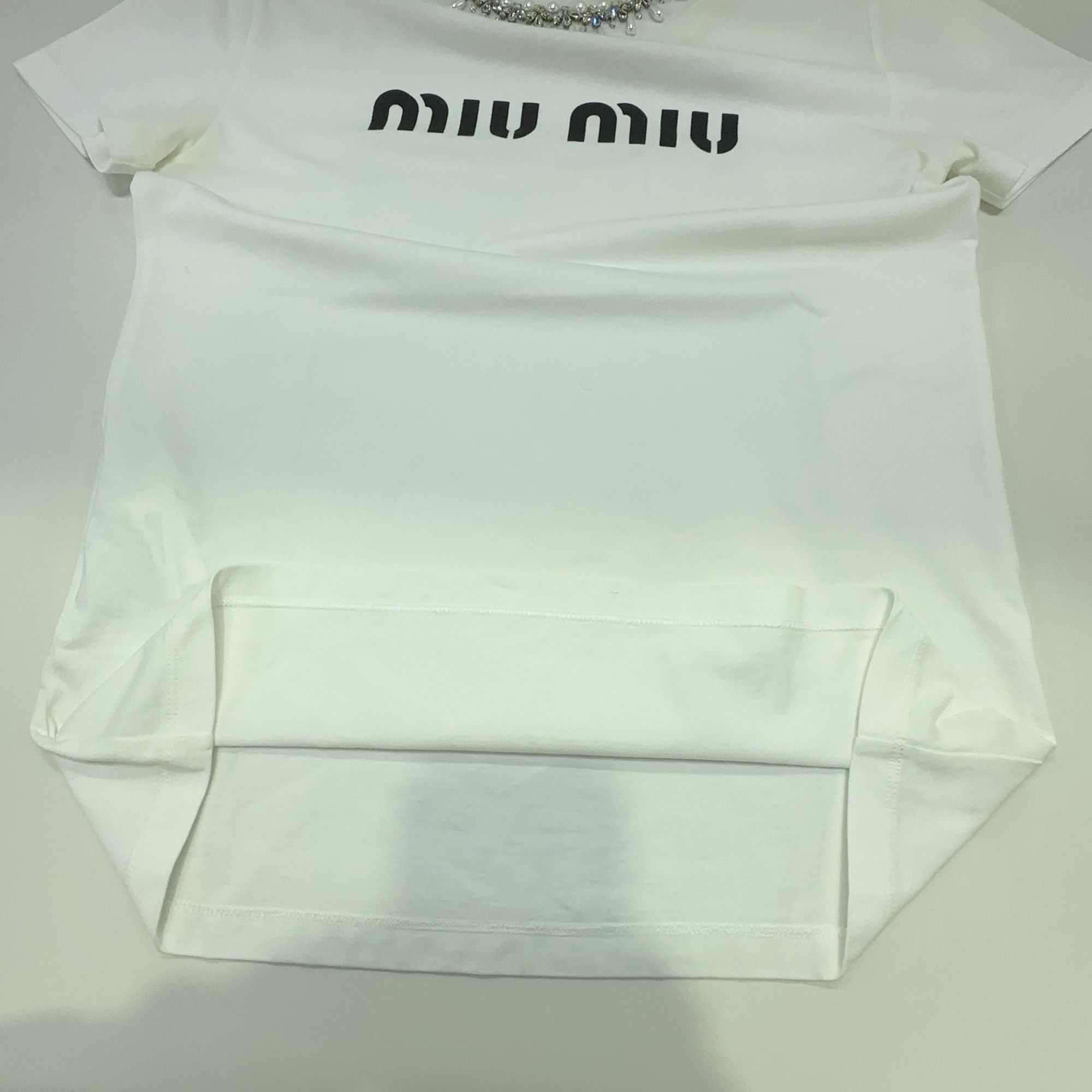 Miu Miu MIU MIU Embellished Collar T-Shirt Size XS Size XS / US 0-2 / IT 36-38 - 8 Thumbnail