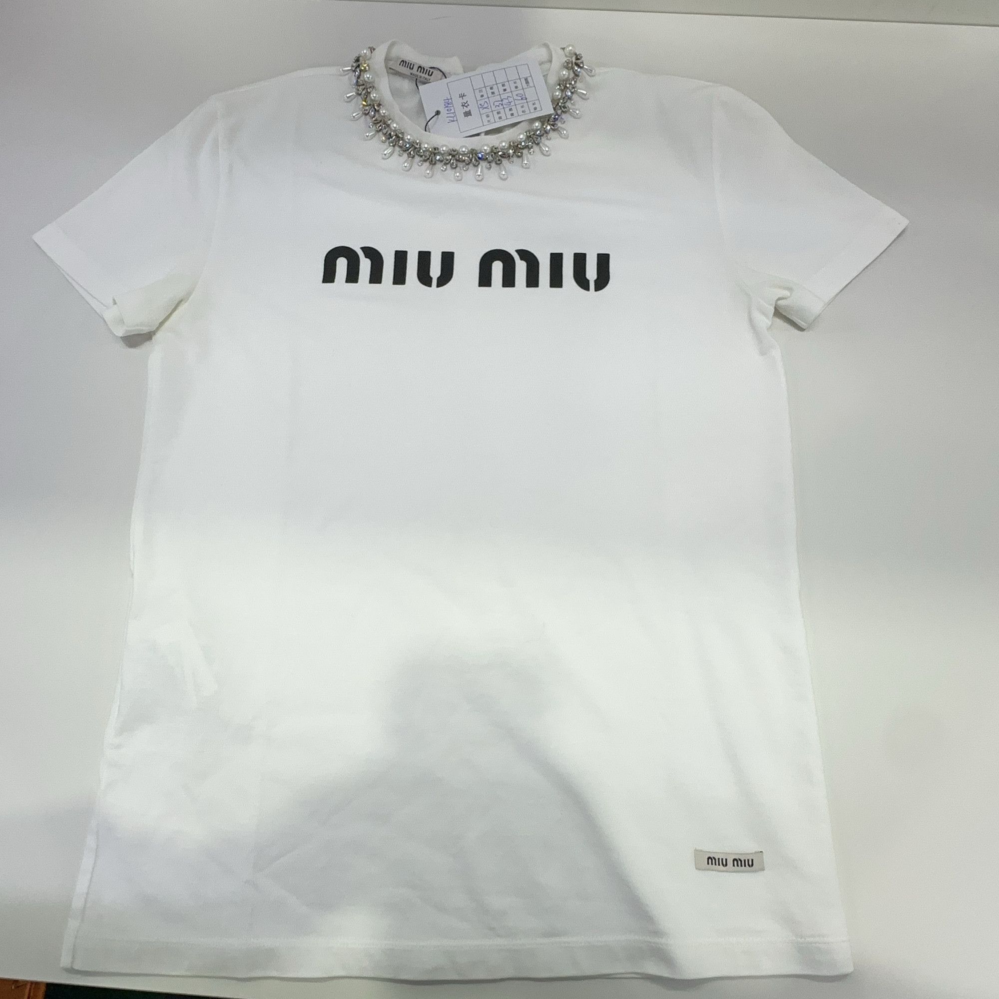 Miu Miu MIU MIU Embellished Collar T-Shirt Size XS Size XS / US 0-2 / IT 36-38 - 7 Thumbnail